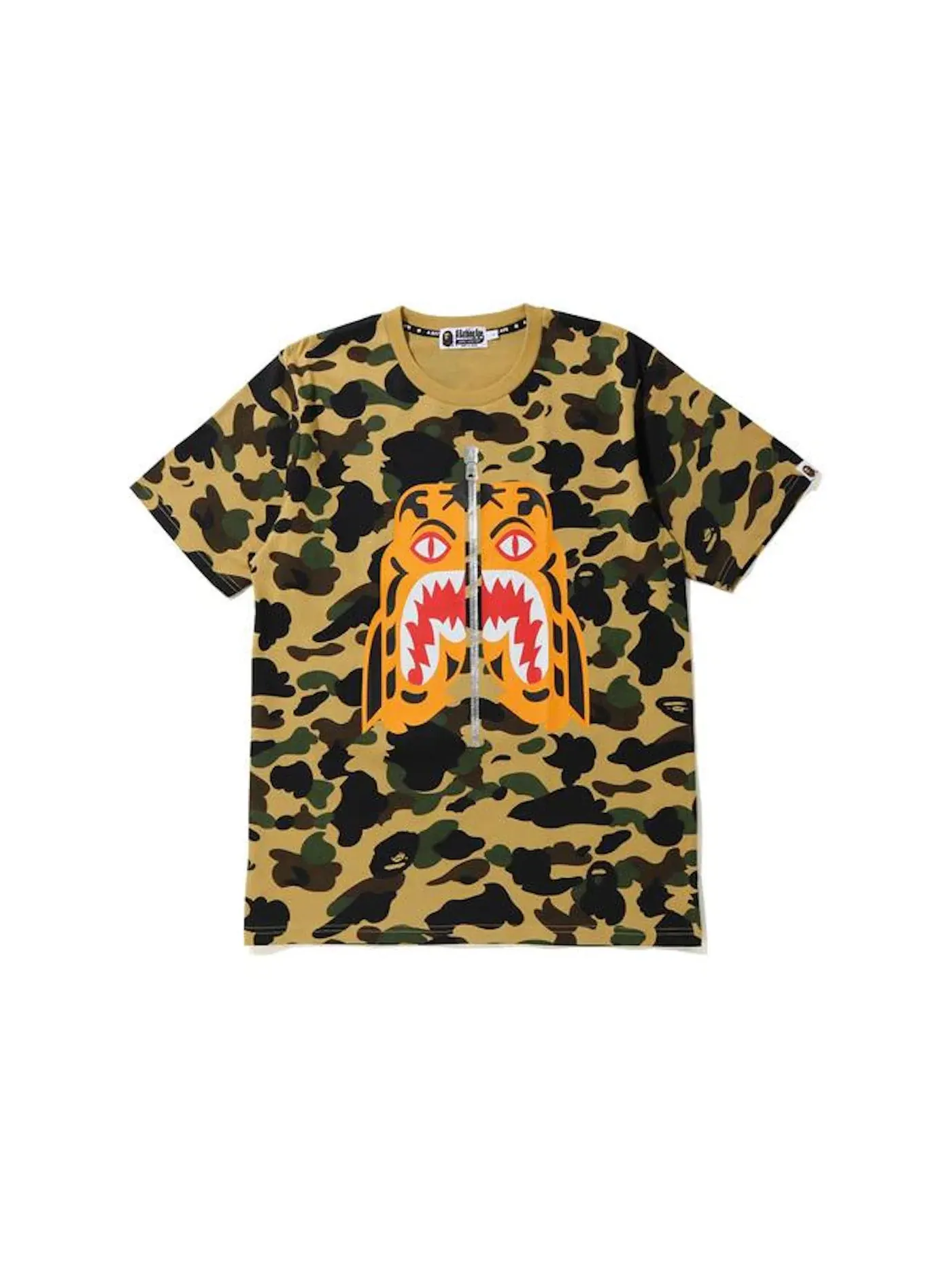 Мужская футболка с камуфляжным принтом и тигром BAPE — изображение 1 из 2, желтый