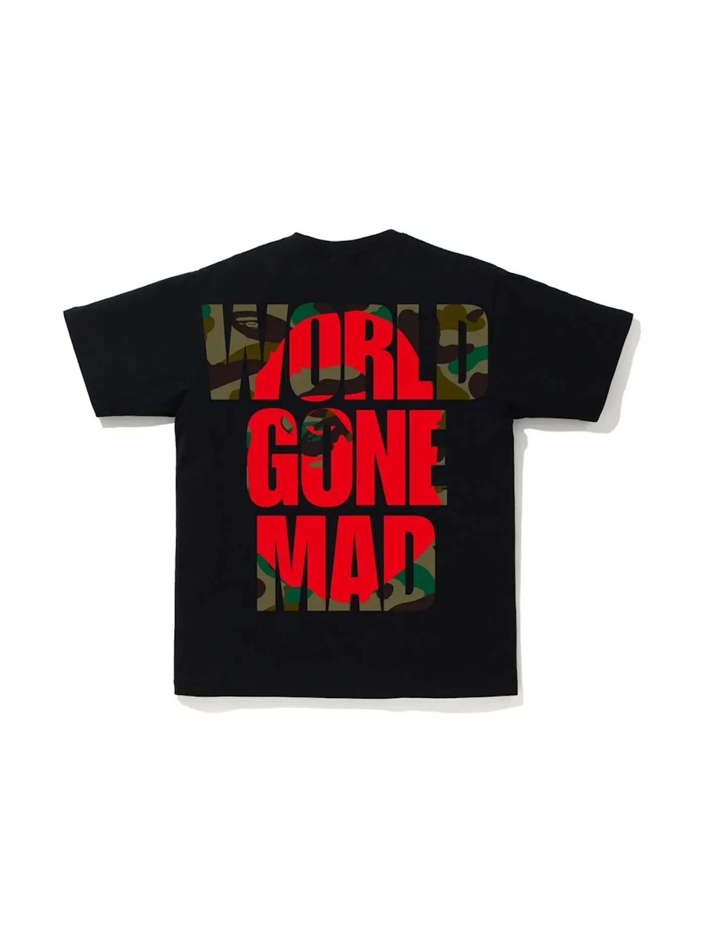 Мужская футболка с принтом BAPE 1st Camo WGM Ape Head Overlap Tee BAPE — изображение 2 из 2, черный/зеленый