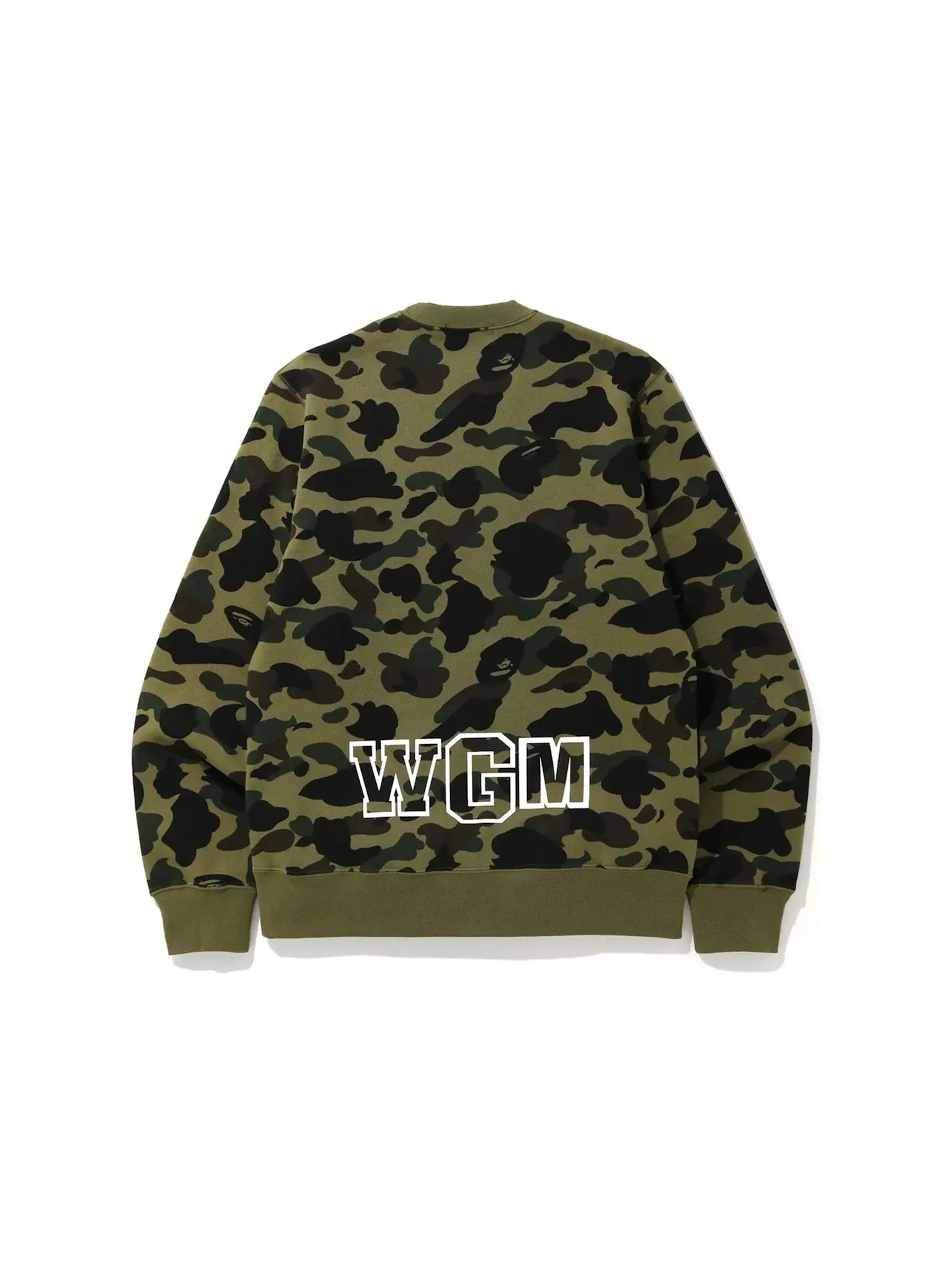 Мужской свитшот с камуфляжным принтом BAPE 1st Camo White Shark Crewneck — изображение 2 из 2, зеленый