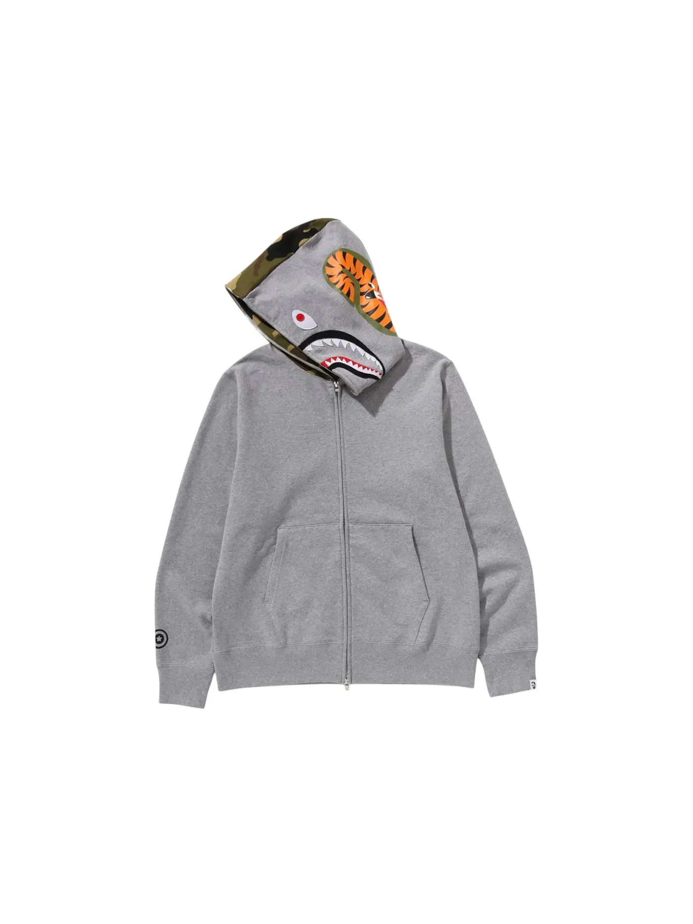 Мужская худи с принтом BAPE 1st Shark Full Zip BAPE — изображение 3 из 3, серый