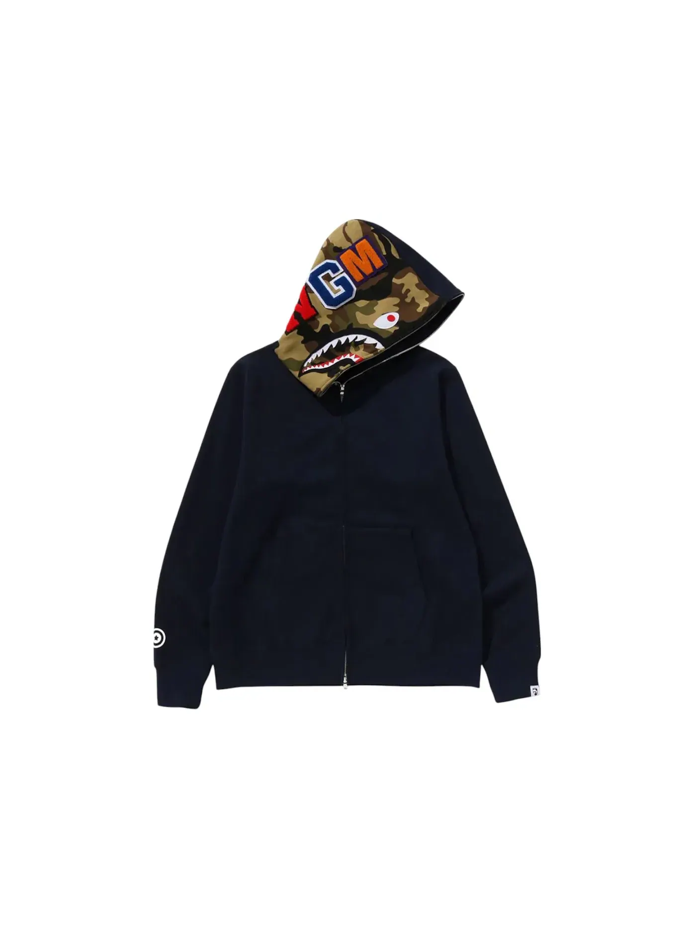 Мужская худи с принтом BAPE 1st Shark Full Zip Hoodie BAPE — изображение 2 из 2, темно-синий