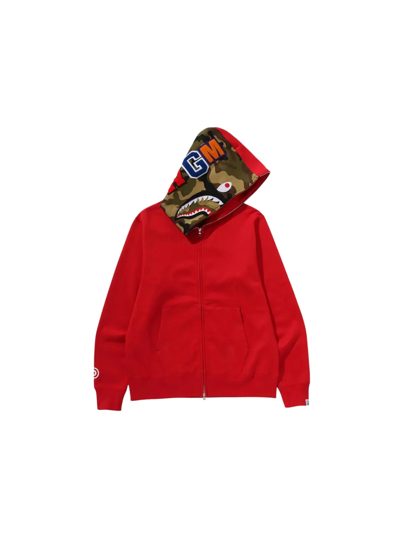 Мужская худи с принтом BAPE 1st Shark Full Zip Hoodie BAPE — изображение 2 из 2, красный