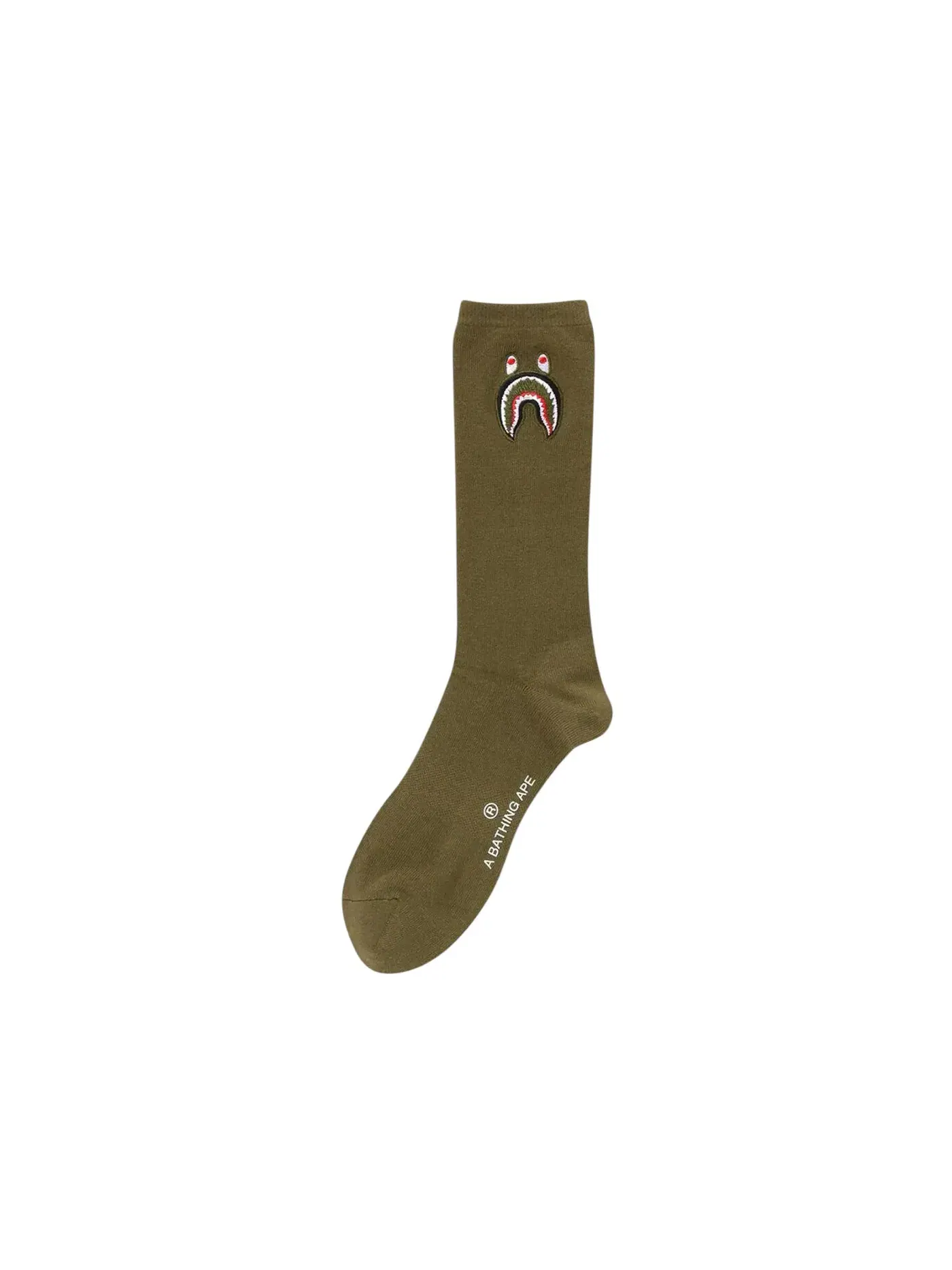 Мужские носки с принтом BAPE 1st Shark Socks — изображение 1 из 1, оливковый