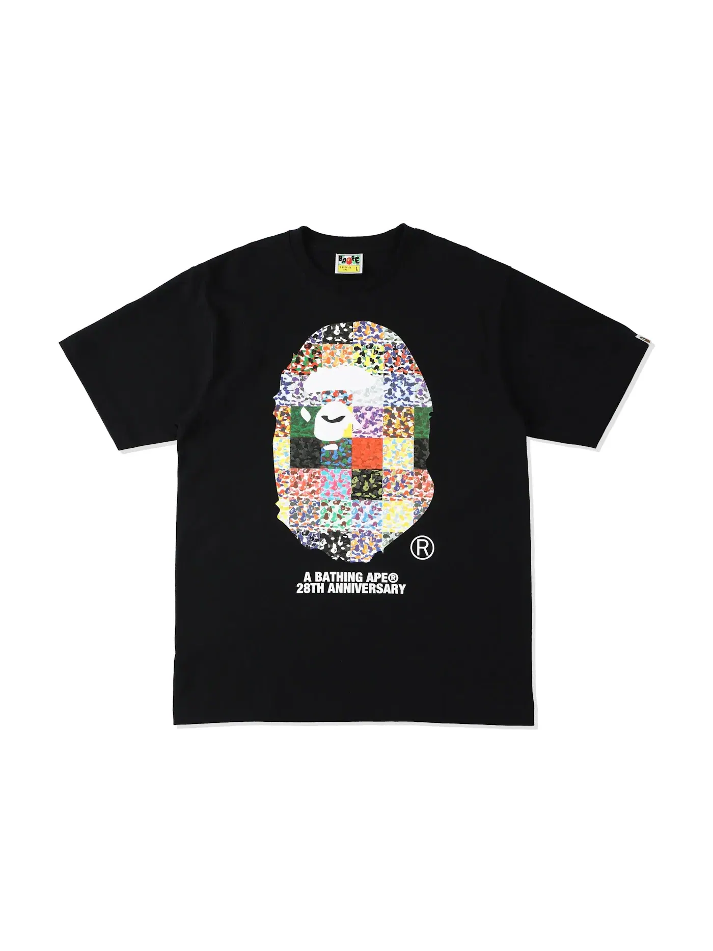 Мужская футболка с принтом BAPE 28th Anniversary Ape Head Tee BAPE — изображение 1 из 2, черный