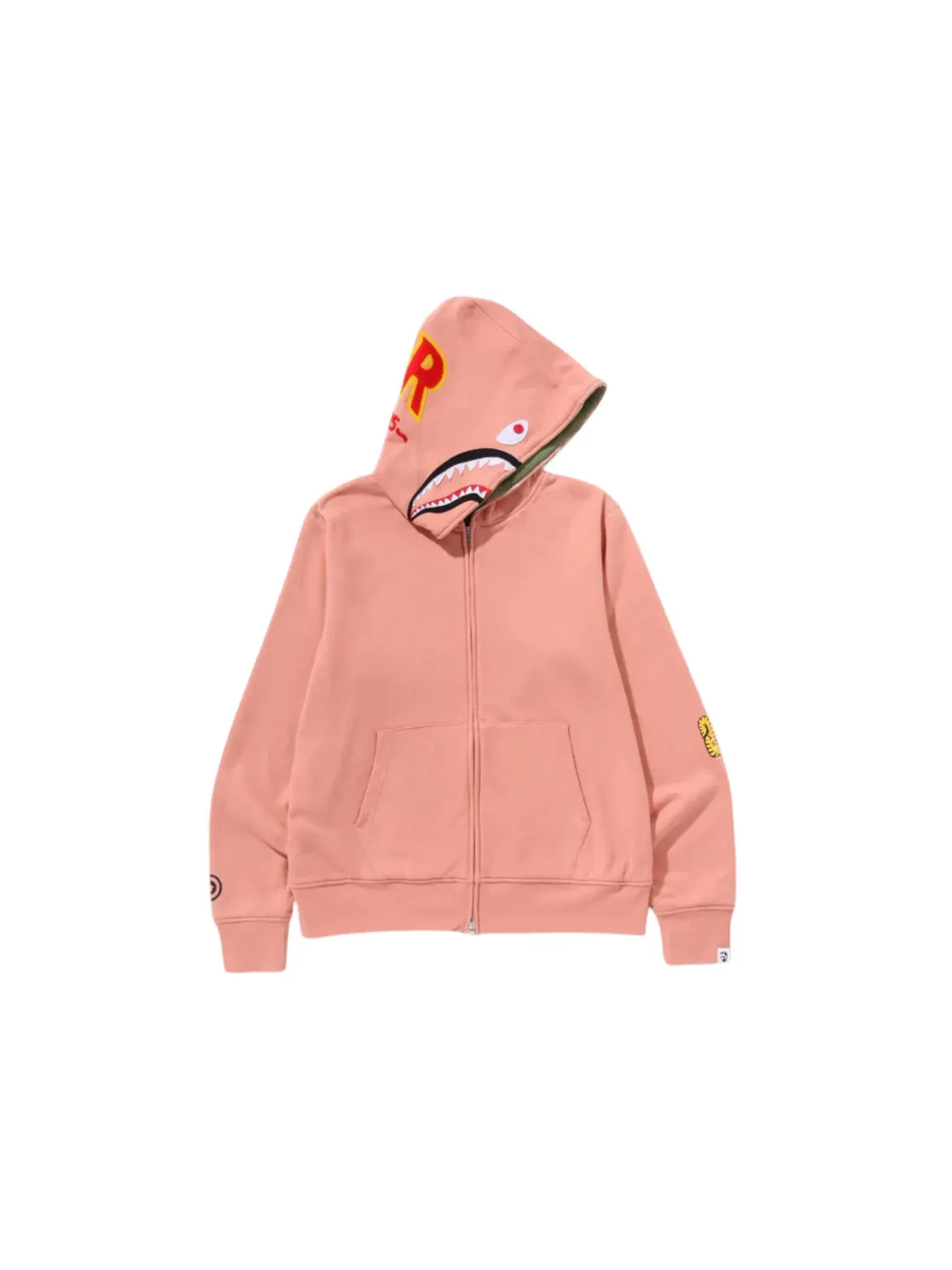 Мужская худи с принтом BAPE 2nd Shark Full Zip Hoodie (SS25) BAPE — изображение 1 из 2, розовый