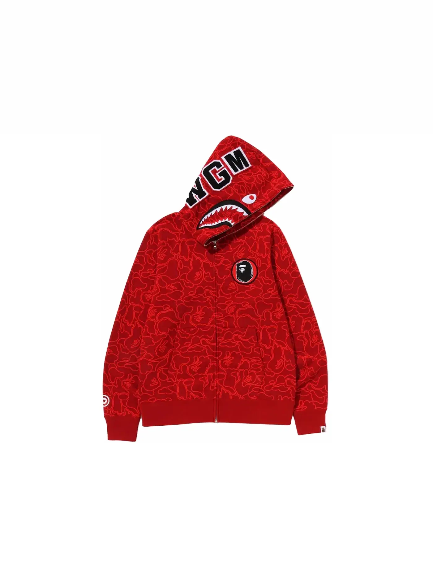 Мужская худи BAPE 30th Anniversary Line Camo Shark Full Zip — изображение 1 из 3, красный