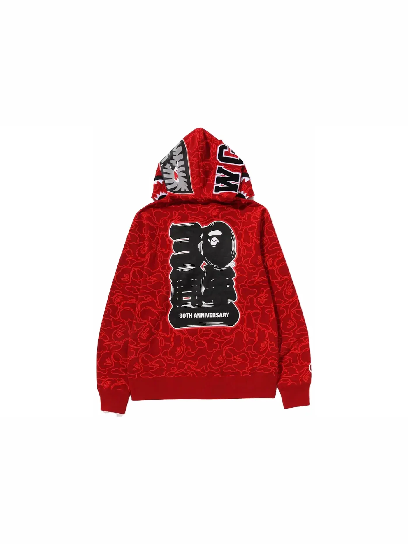 Мужская худи BAPE 30th Anniversary Line Camo Shark Full Zip — изображение 3 из 3, красный