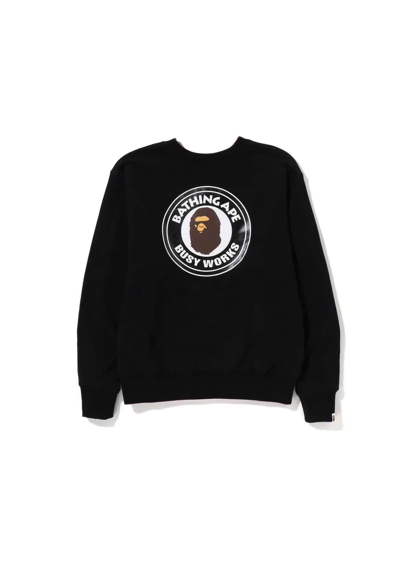 Мужской свитшот свободного кроя с длинным рукавом Crewneck BAPE — изображение 1 из 4, черный фиолетовый
