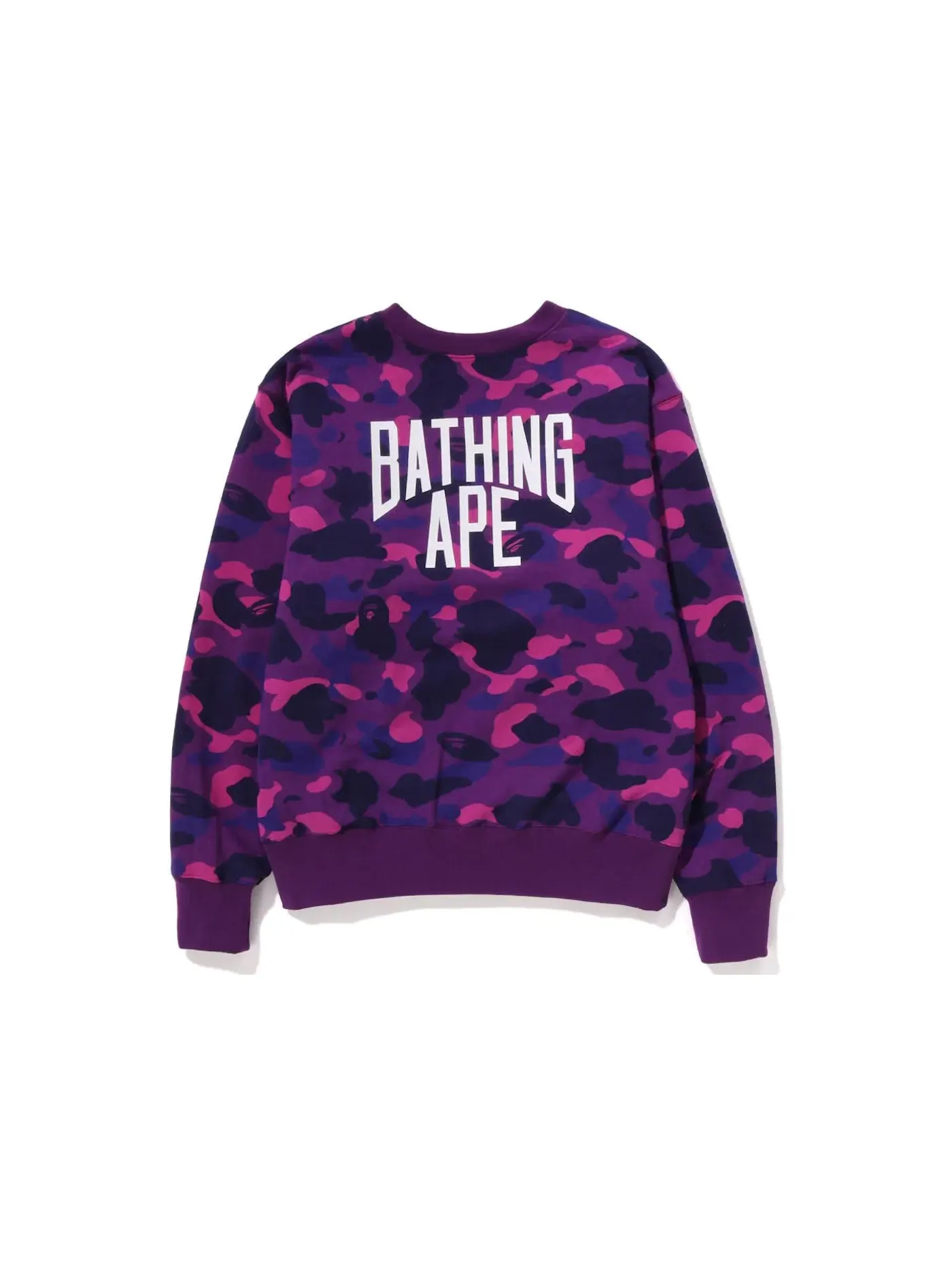 Мужской свитшот свободного кроя с длинным рукавом Crewneck BAPE — изображение 4 из 4, черный фиолетовый