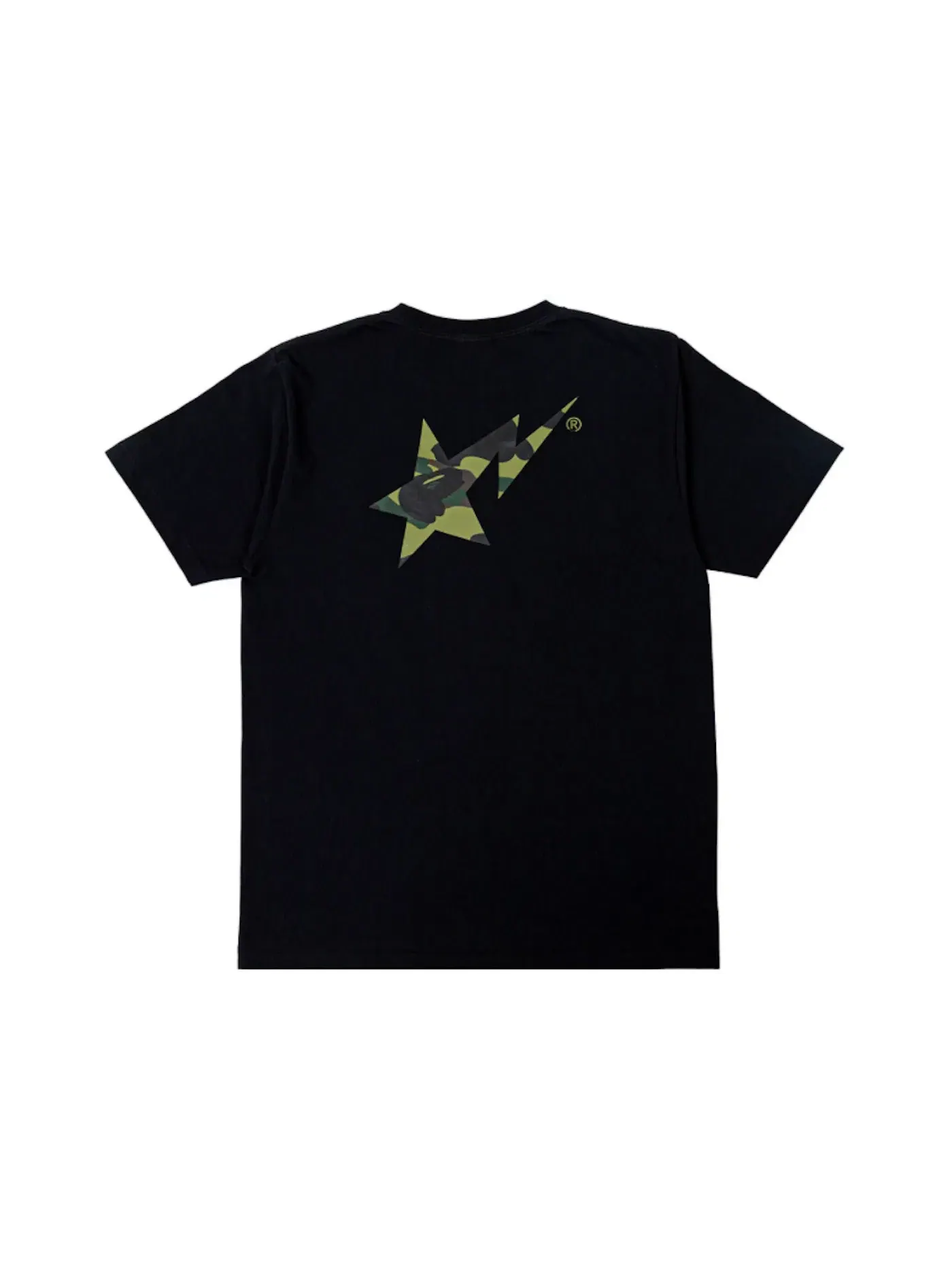 Мужская футболка с камуфляжным принтом BAPE 1st Camo BAPE STA Logo Tee — изображение 2 из 2, черный/зеленый
