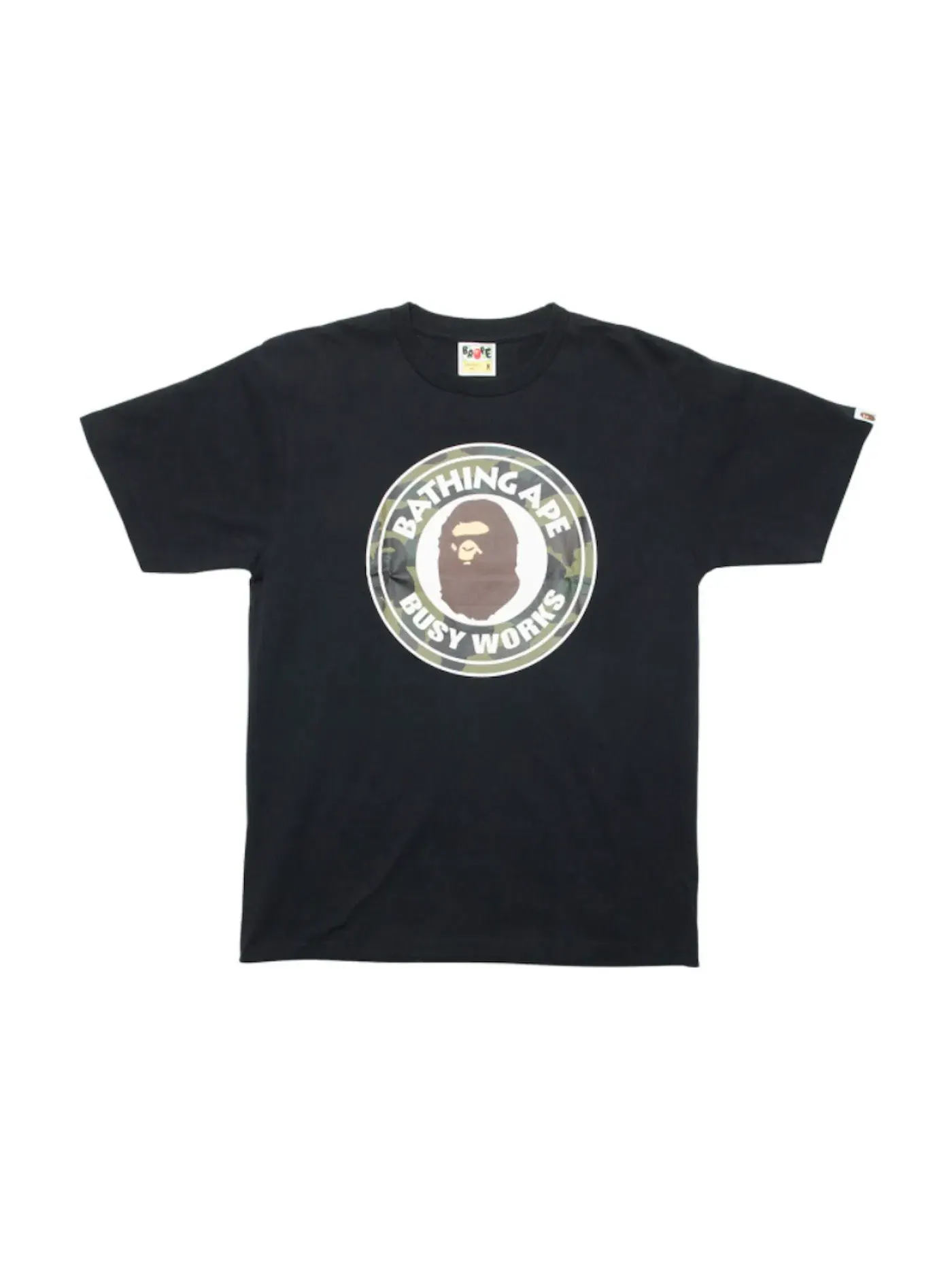 Мужская футболка с принтом Tee BAPE — изображение 1 из 2, черный зеленый
