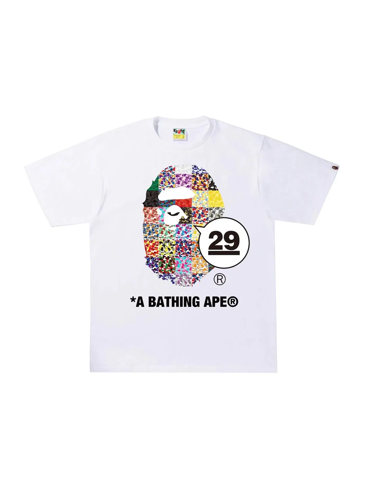 Мужская футболка с принтом Ape Head BAPE — изображение 1 из 2, белый