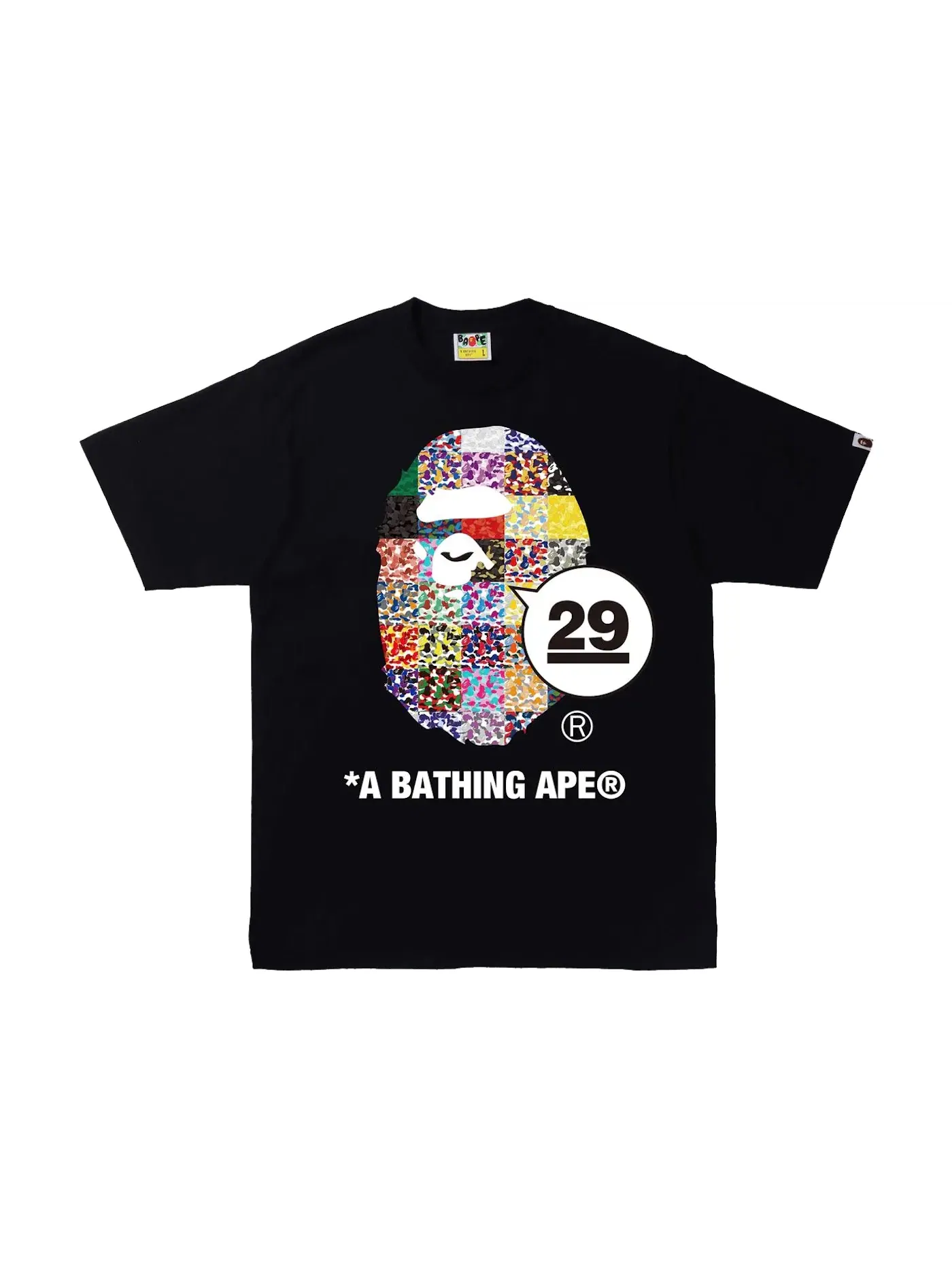 Мужская футболка с принтом Ape Head Tee BAPE — изображение 1 из 2, черный