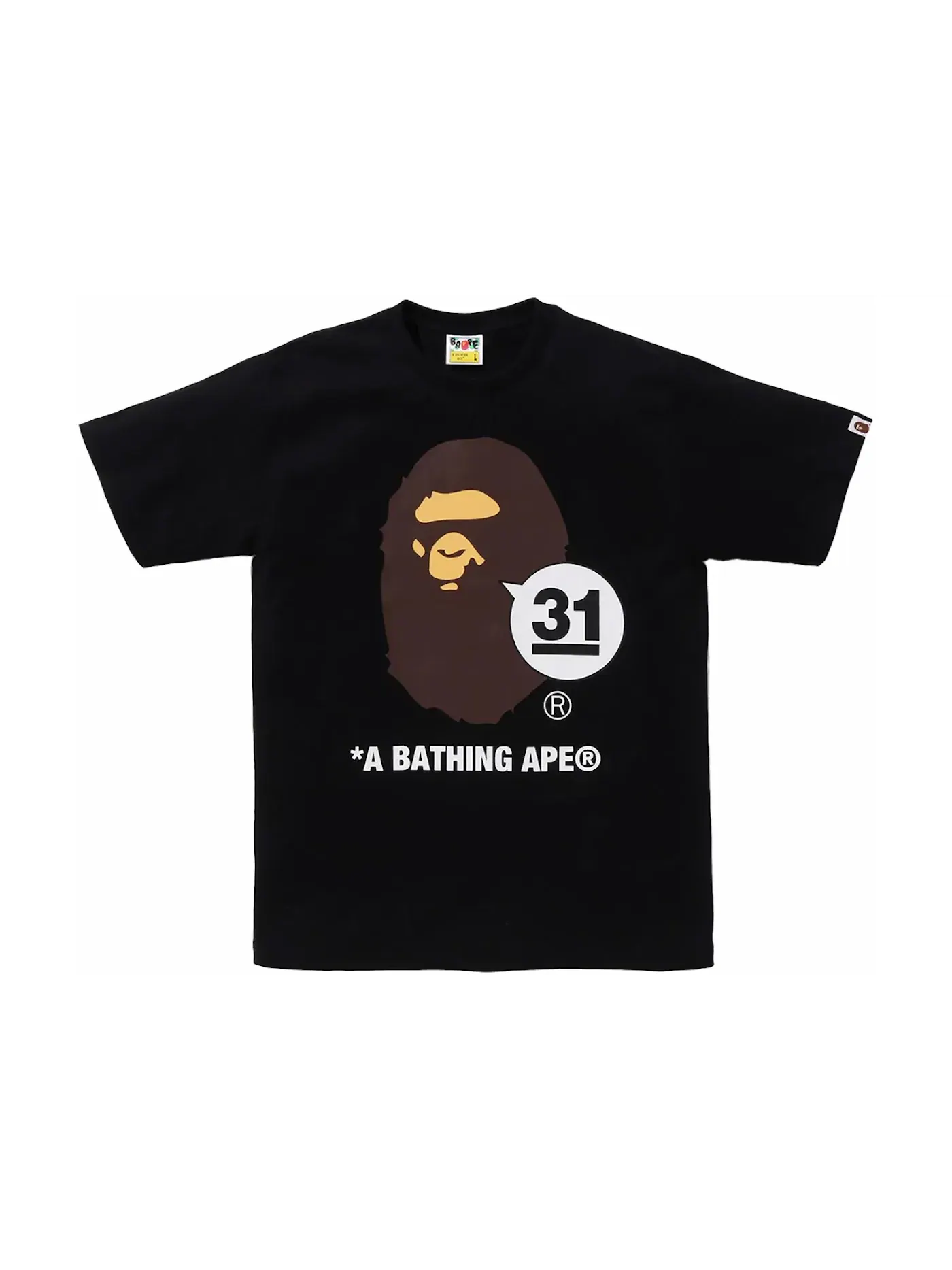 Мужская футболка с принтом BAPE 31st Anniversary Ape Head Tee BAPE — изображение 1 из 2, черный
