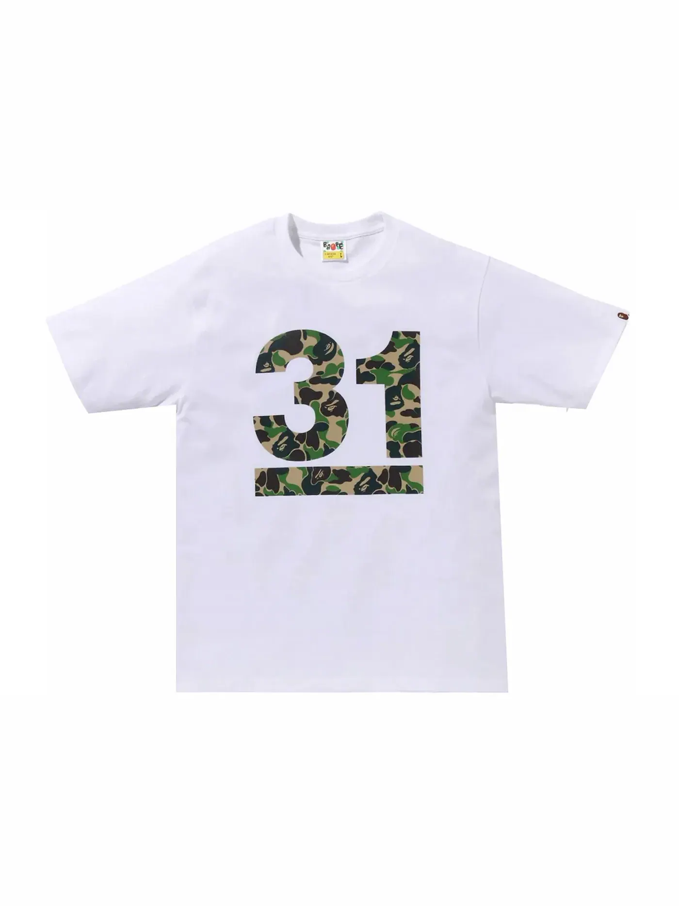 Мужская футболка с принтом BAPE A Bathing Ape 31st Anniversary ABC Camo Tee — изображение 1 из 2, белый/зеленый