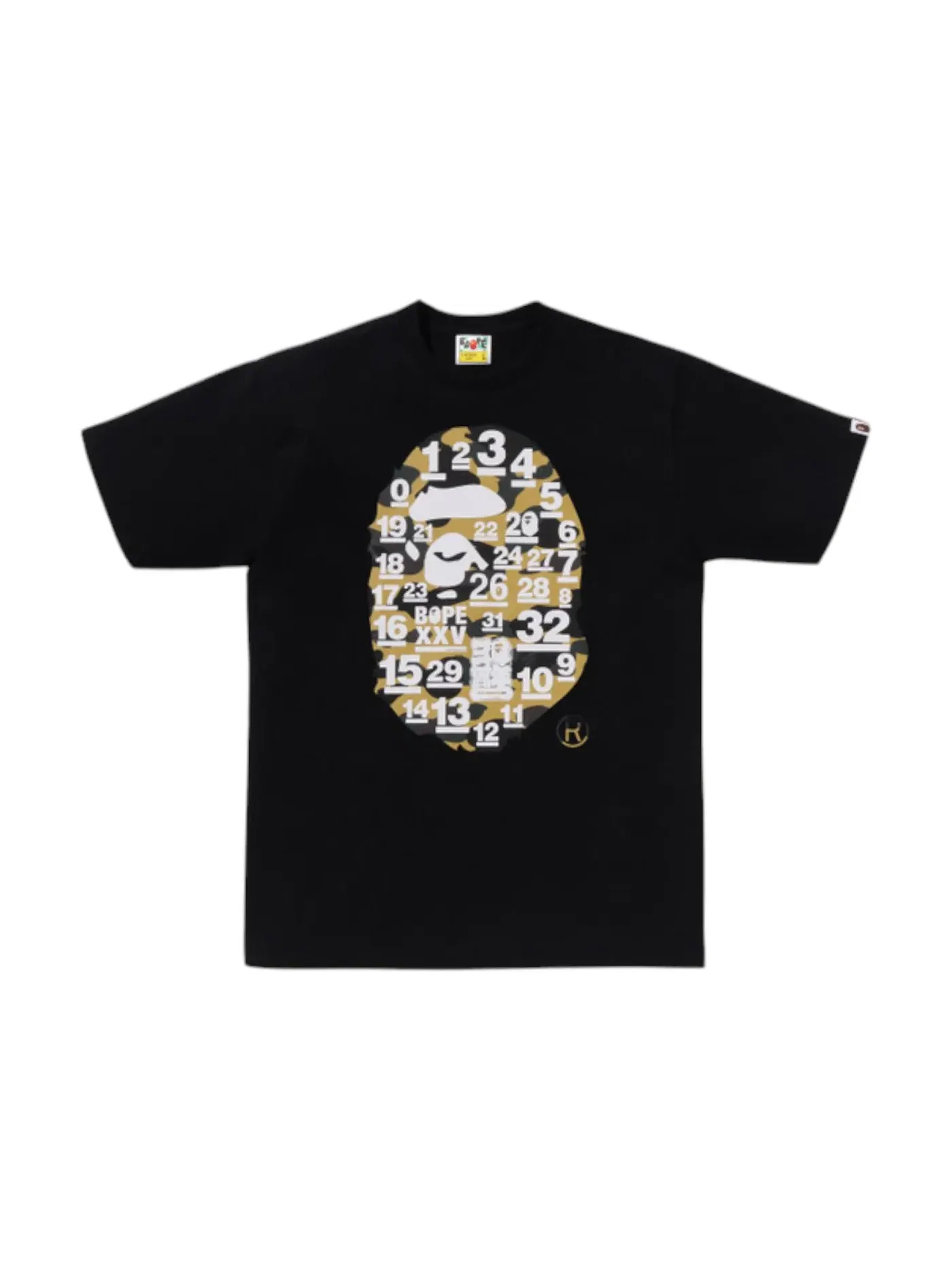 Мужская футболка с принтом BAPE 32nd Anniversary 1st Camo Big Ape Head Tee BAPE — изображение 1 из 2, черный/желтый