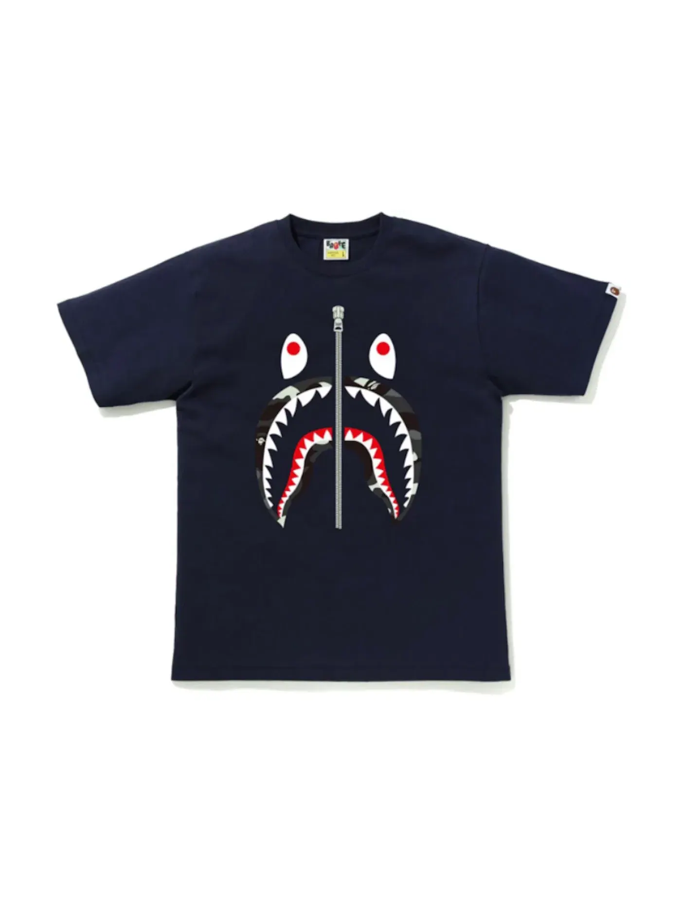 Мужская футболка с принтом BAPE A Bathing Ape City Camo Shark Tee — изображение 1 из 1, темно-синий