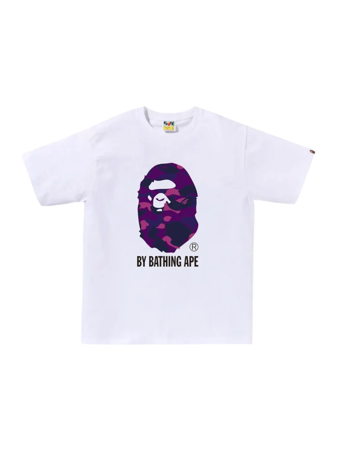 Мужская футболка с принтом Color Camo BAPE Tee BAPE — изображение 1 из 1, белый/фиолетовый