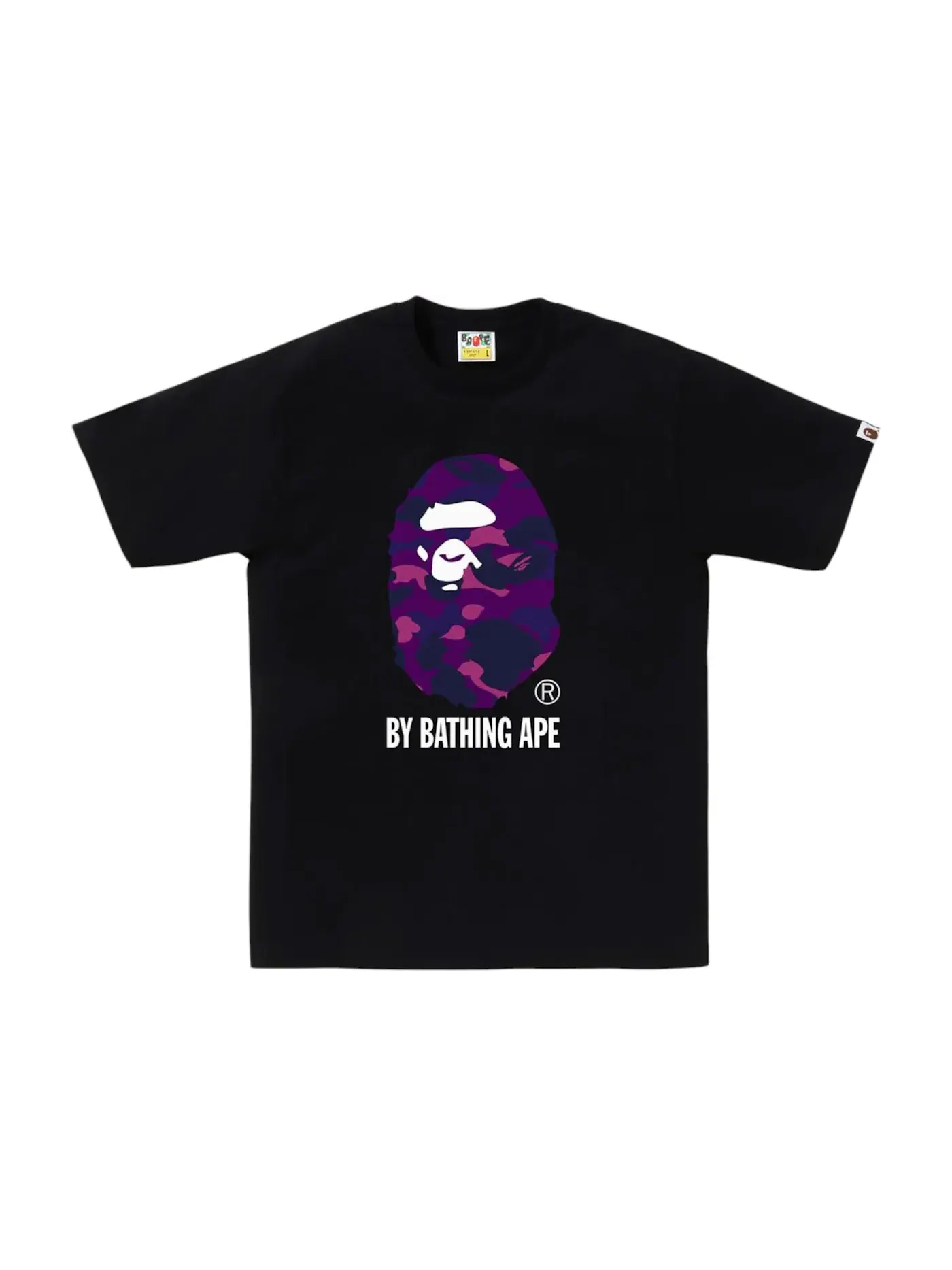 Мужская футболка с камуфляжным принтом BAPE Tee — изображение 1 из 1, черный/фиолетовый