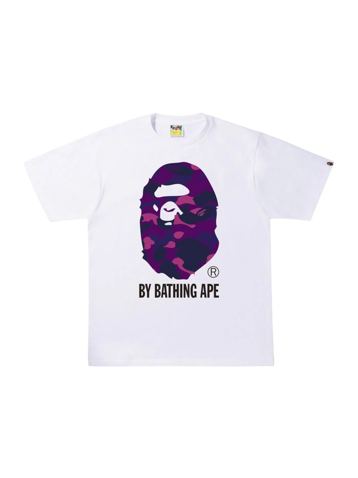 Мужская футболка с камуфляжным принтом Tee BAPE — изображение 1 из 1, белый фиолетовый