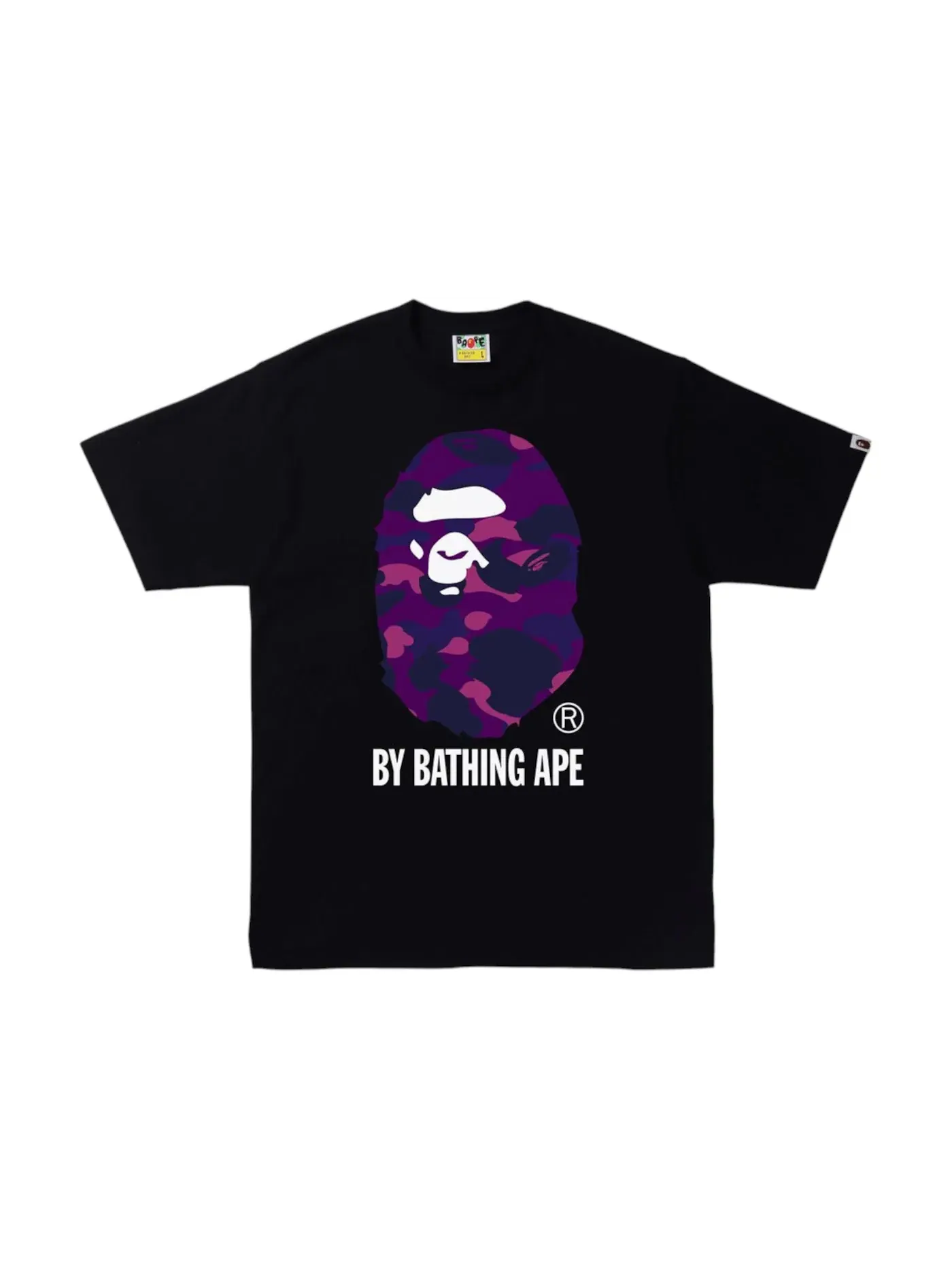 Мужская футболка с камуфляжным принтом BAPE Tee — изображение 1 из 1, черный/фиолетовый
