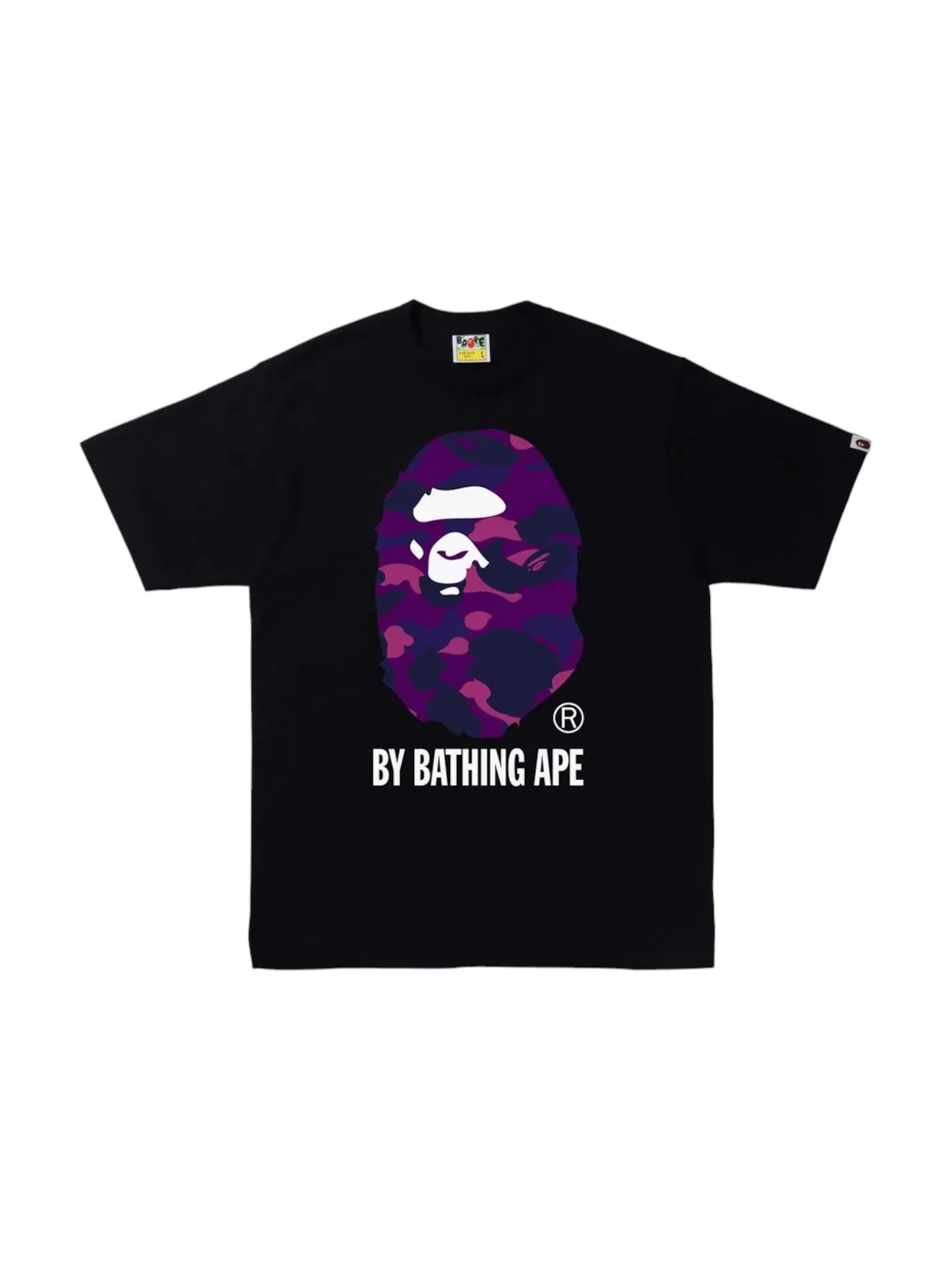 Мужская футболка с принтом BAPE A Bathing Ape Color Camo Tee — изображение 1 из 1, черный/фиолетовый
