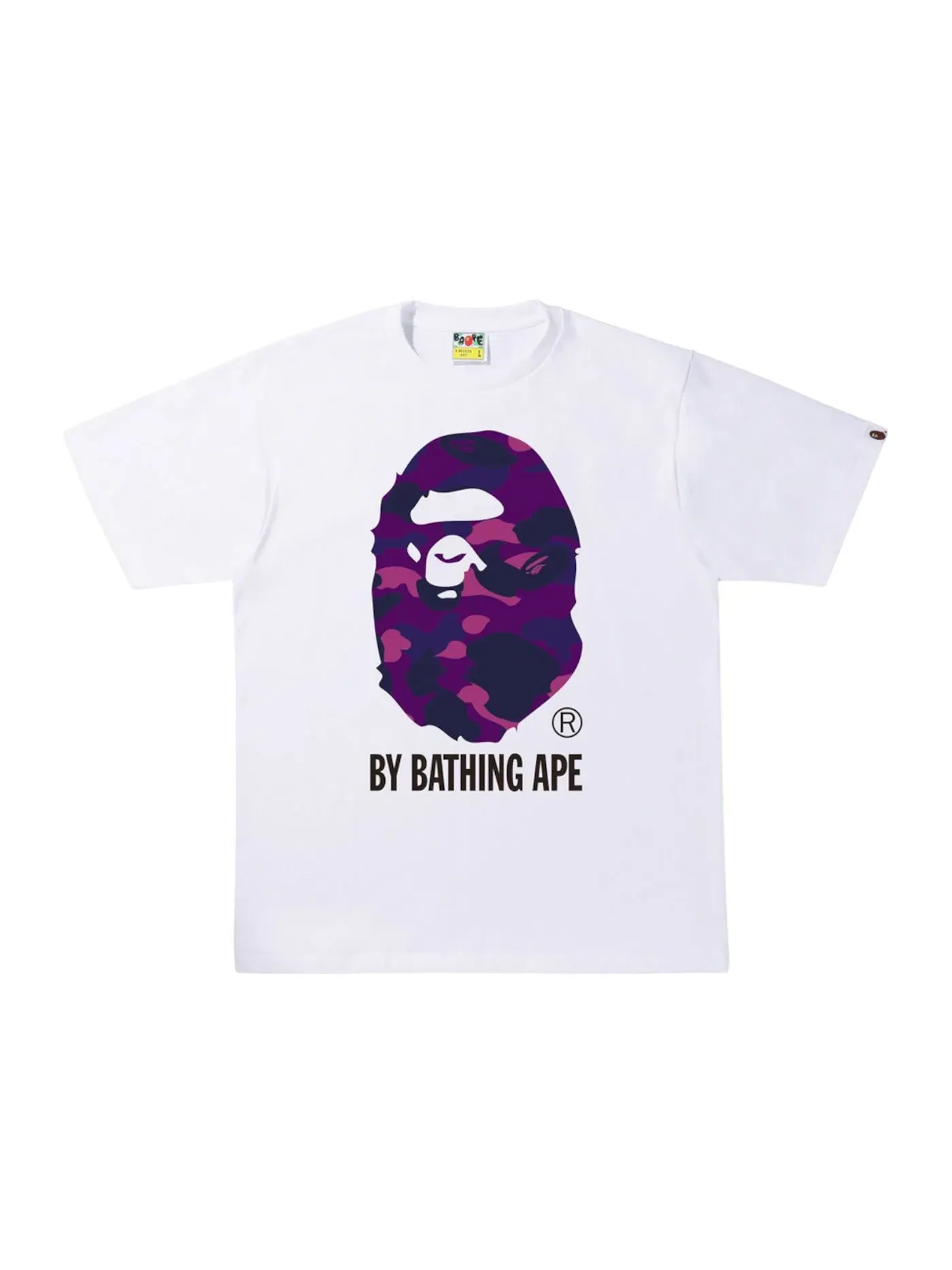 Мужская футболка с принтом BAPE A Bathing Ape Color Camo Tee BAPE — изображение 1 из 1, белый фиолетовый