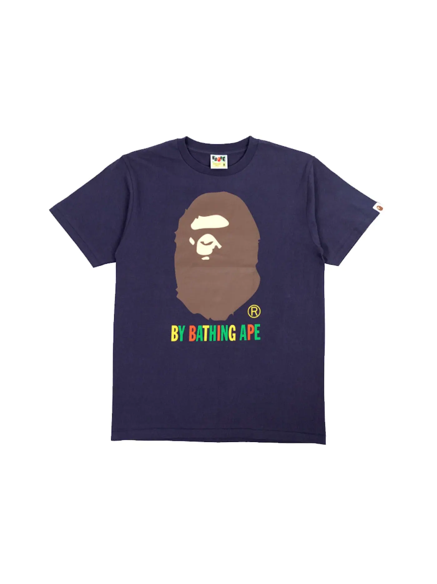 Мужская футболка с принтом Tee BAPE — изображение 1 из 2, темно-синий