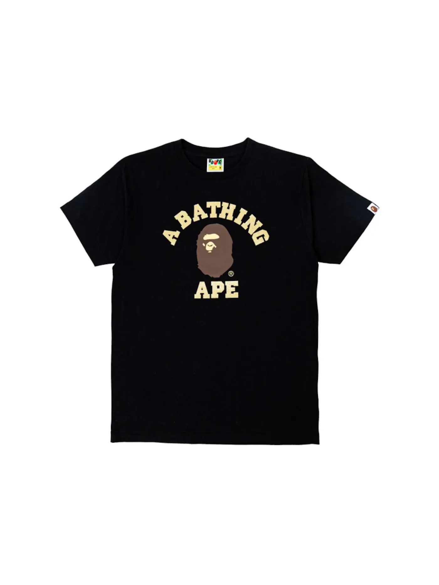 Мужская футболка с принтом Glitter College Tee BAPE — изображение 1 из 2, черный