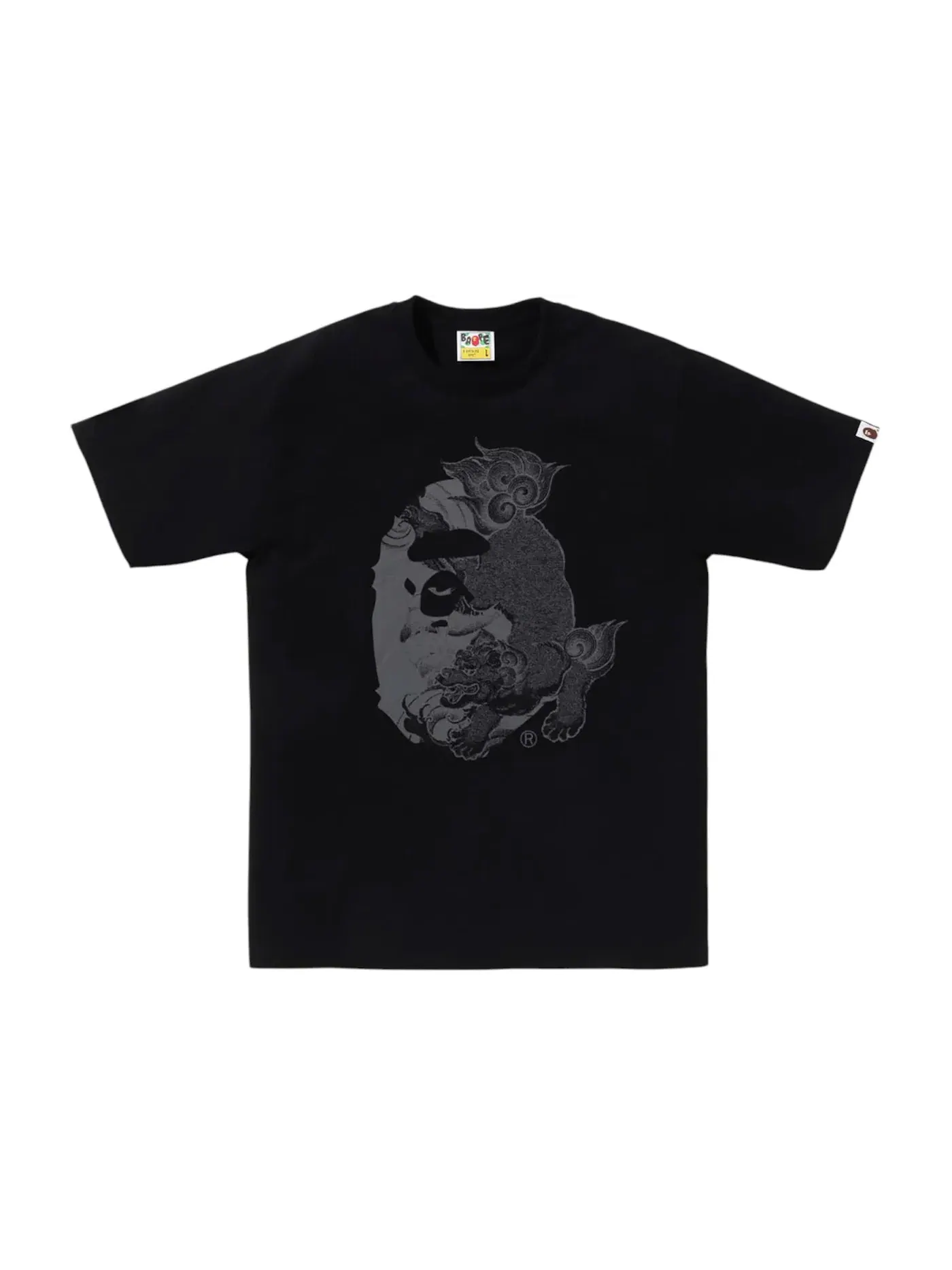 Мужская футболка с принтом BAPE A Bathing Ape Japanese Tattoo Big Ape Head Tee — изображение 1 из 1, черный