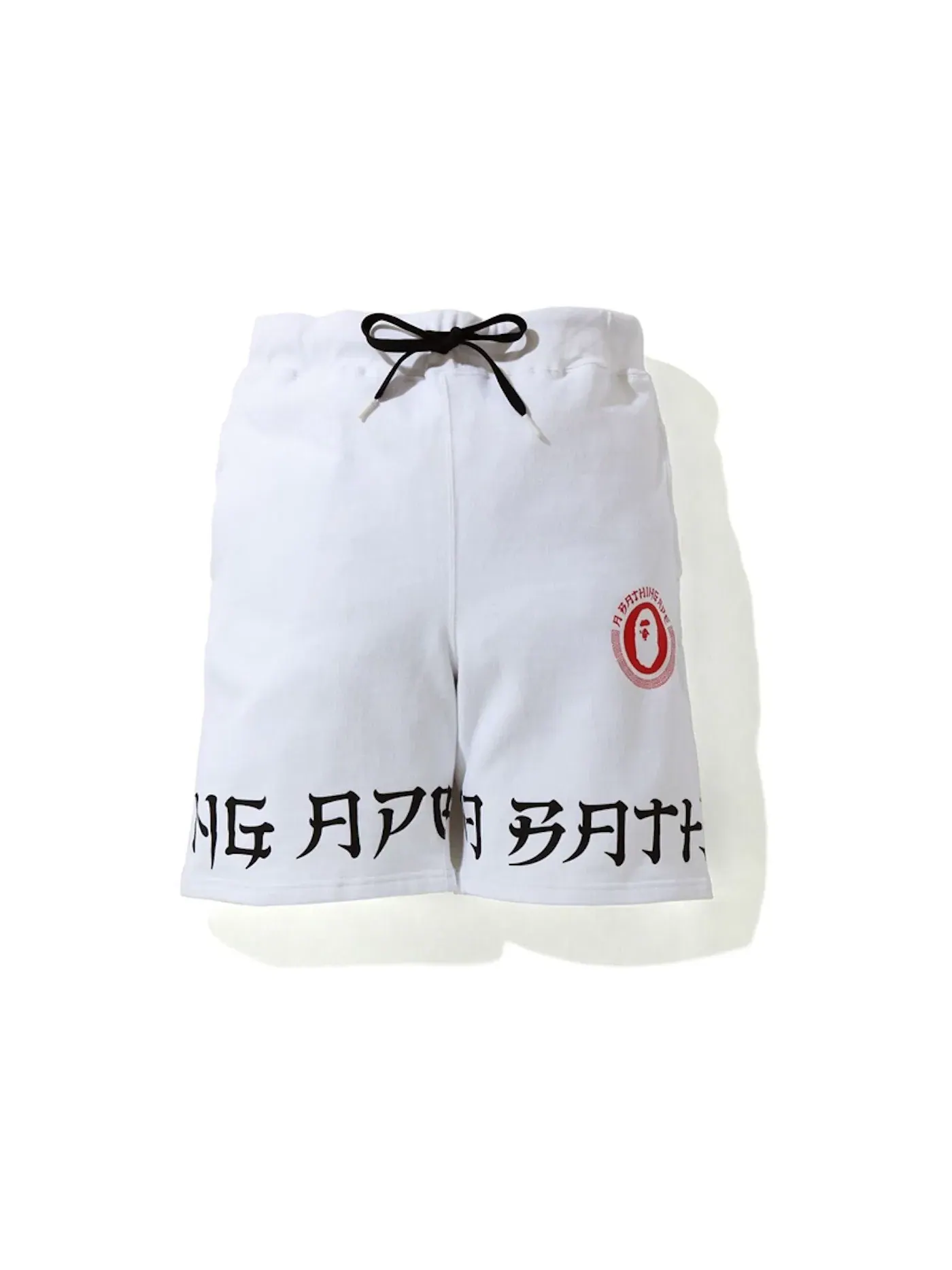 Мужские шорты с принтом BAPE A Bathing Ape Lettered Sweatshort — изображение 1 из 1, белый