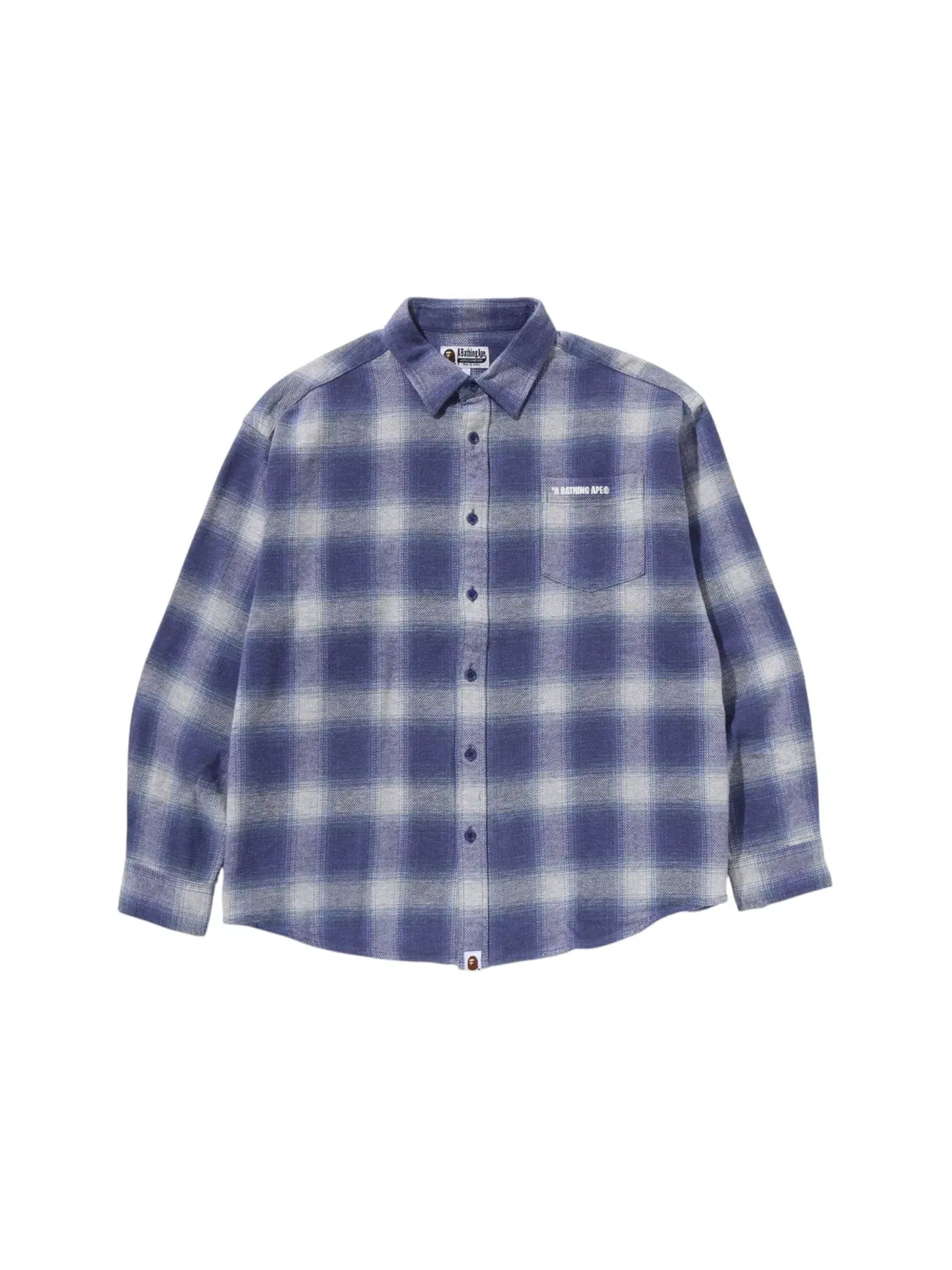 Мужская фланелевая рубашка с омбре-принтом BAPE Shirt — изображение 1 из 1, бежевый
