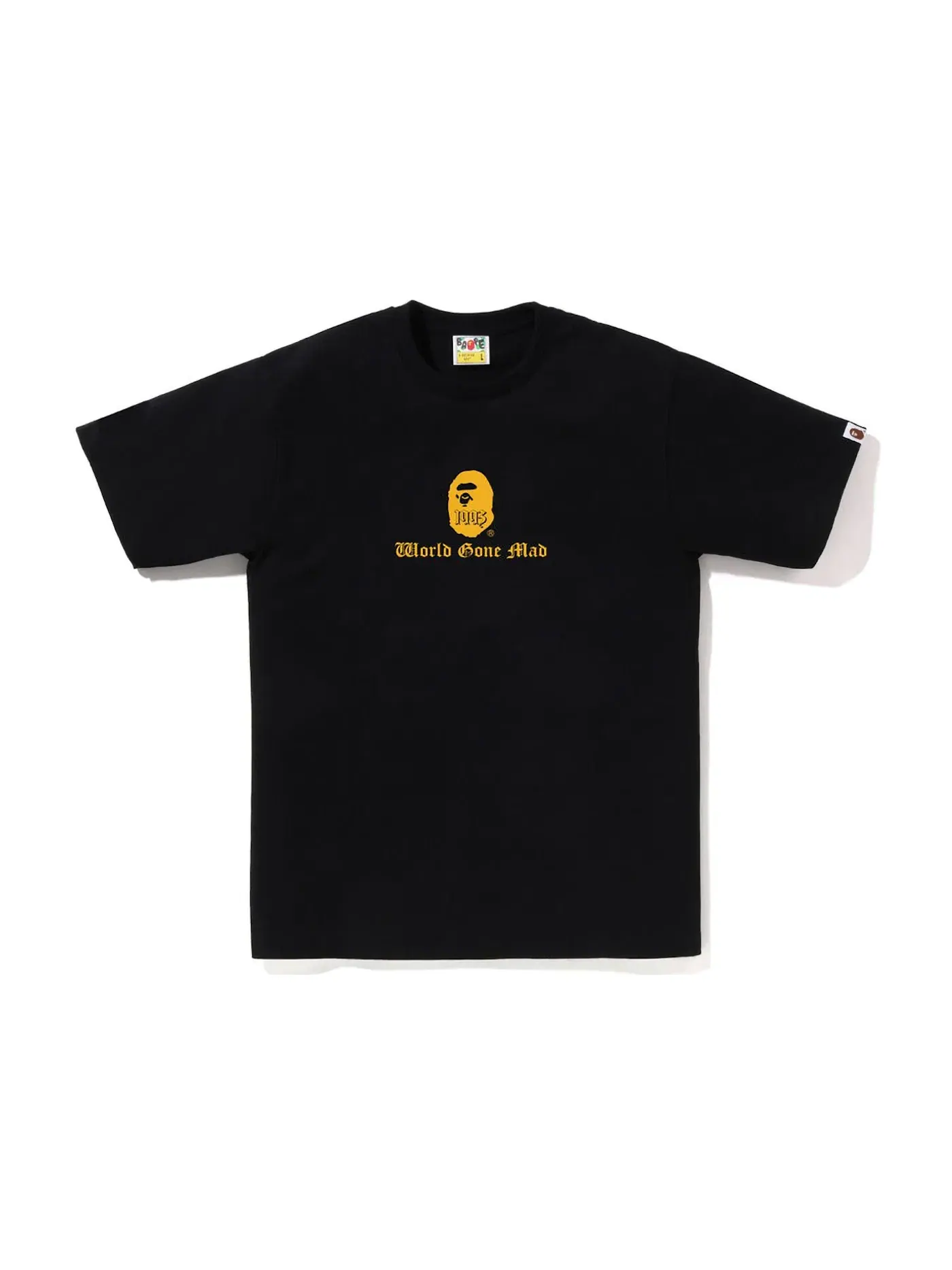 Мужская футболка с принтом BAPE A Bathing Ape Logo Tee — изображение 1 из 2, черный