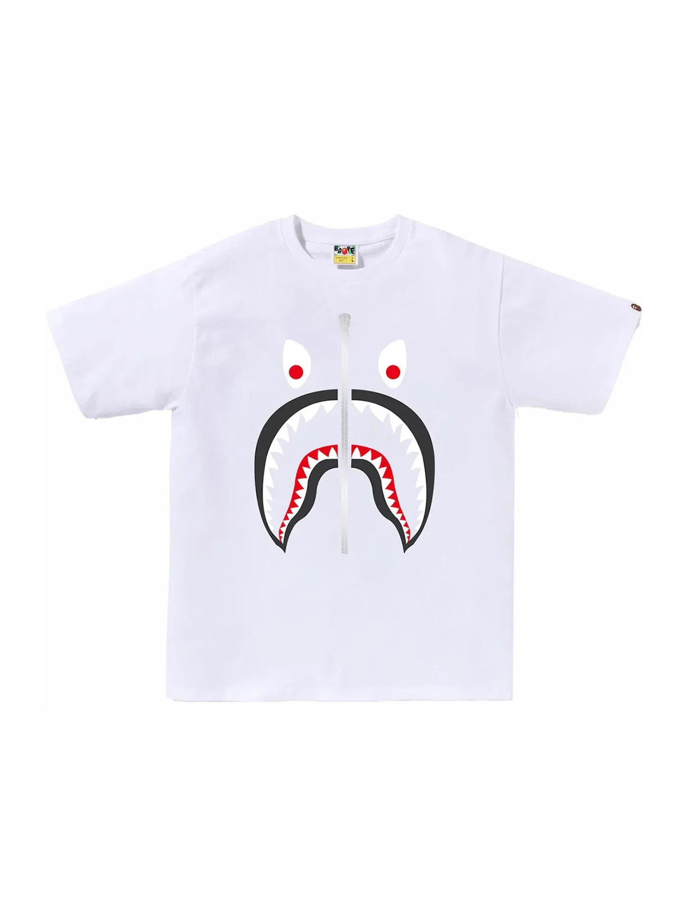Мужская футболка с принтом BAPE A Bathing Ape Mad Shark Tee — изображение 1 из 1, белый