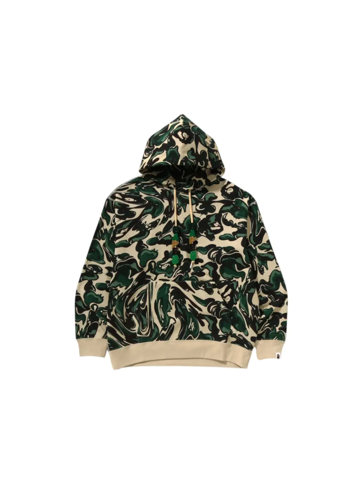 Мужской пуловер-худи свободного кроя с камуфляжным принтом BAPE A Bathing Ape — изображение 1 из 1, зеленый