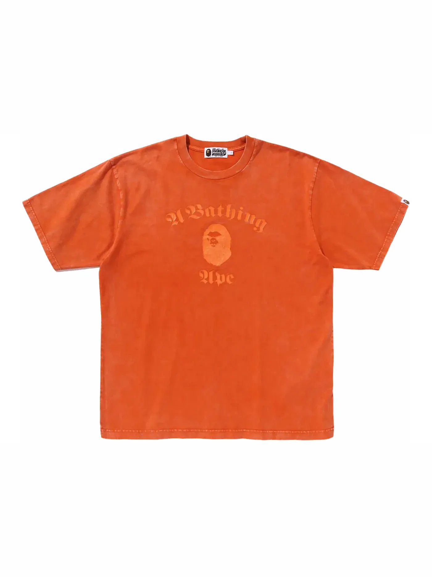Мужская футболка с эффектом выцветания Tee BAPE — изображение 1 из 1, оранжевый