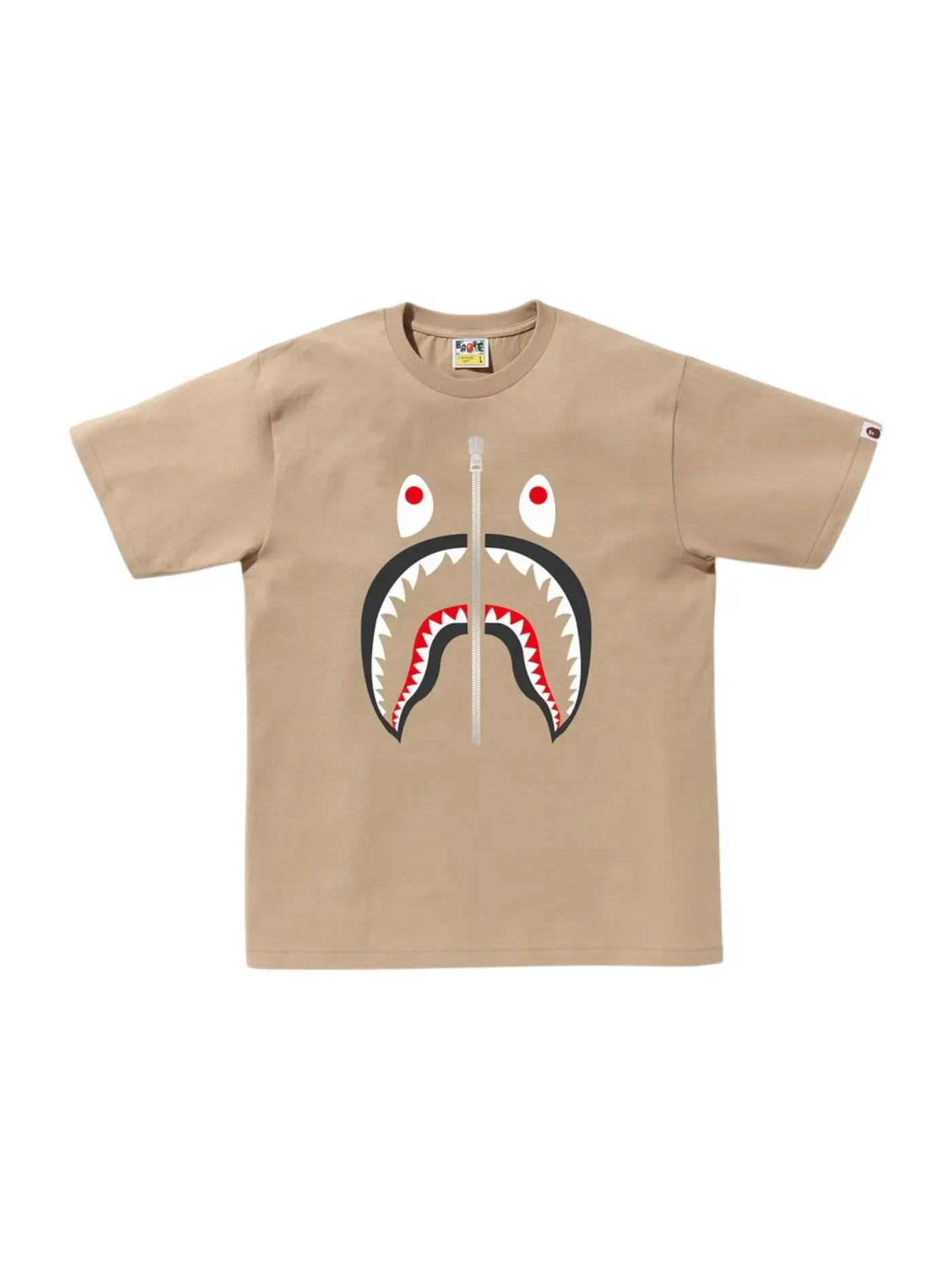 Мужская футболка с принтом Tee BAPE — изображение 1 из 1, бежевый