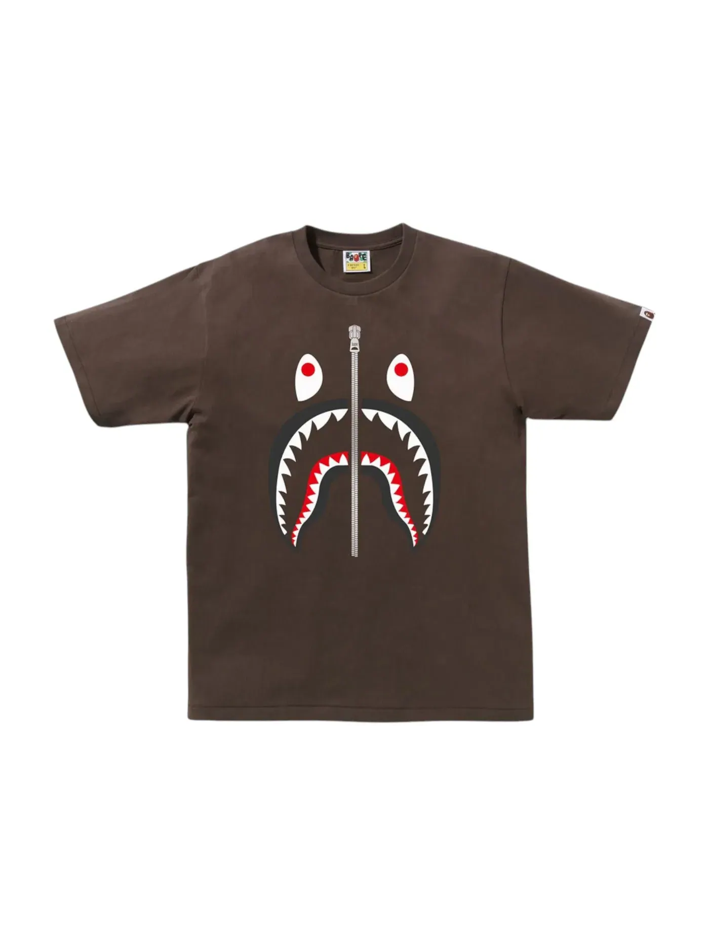 Мужская футболка с принтом BAPE A Bathing Ape Shark Tee — изображение 1 из 1, коричневый