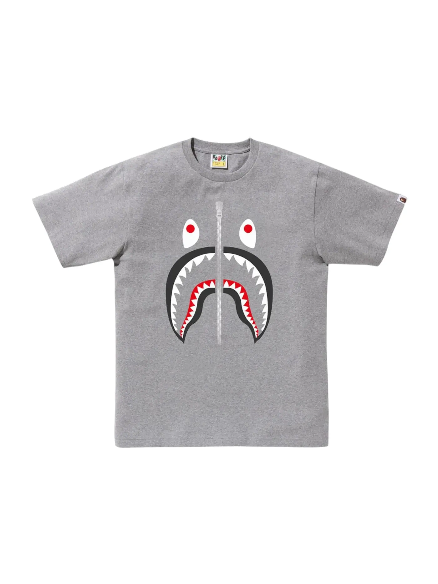 Мужская футболка с принтом BAPE A Bathing Ape Shark Tee — изображение 1 из 1, серый