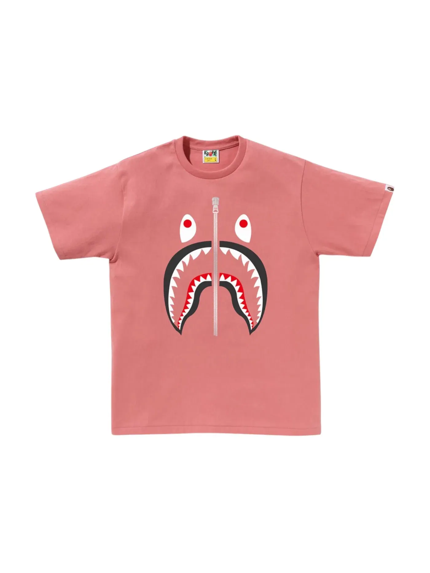 Мужская футболка с принтом BAPE A Bathing Ape Shark Tee — изображение 1 из 1, розовый