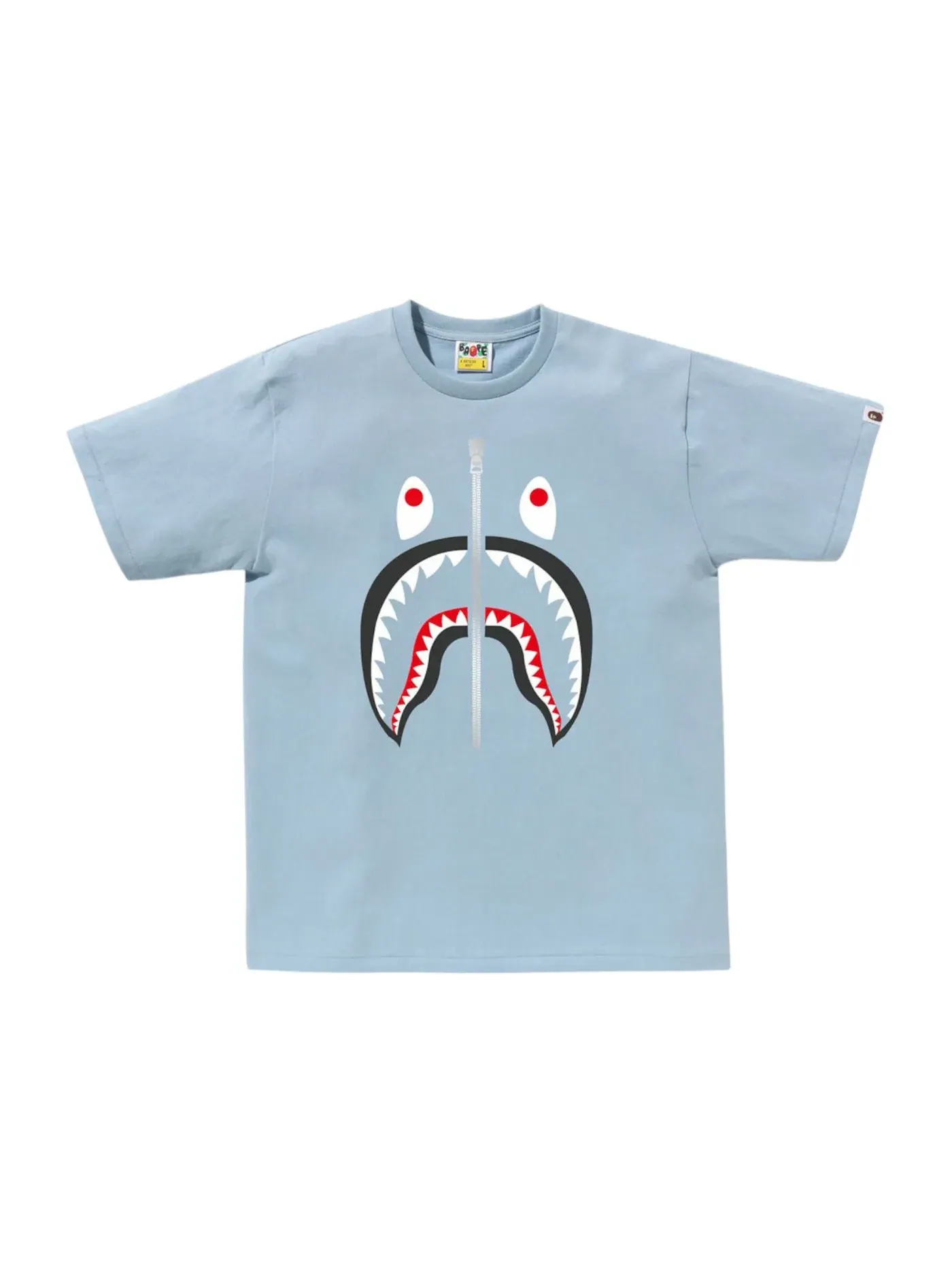 Мужская футболка с принтом BAPE A Bathing Ape Shark Tee, Sax — изображение 1 из 1