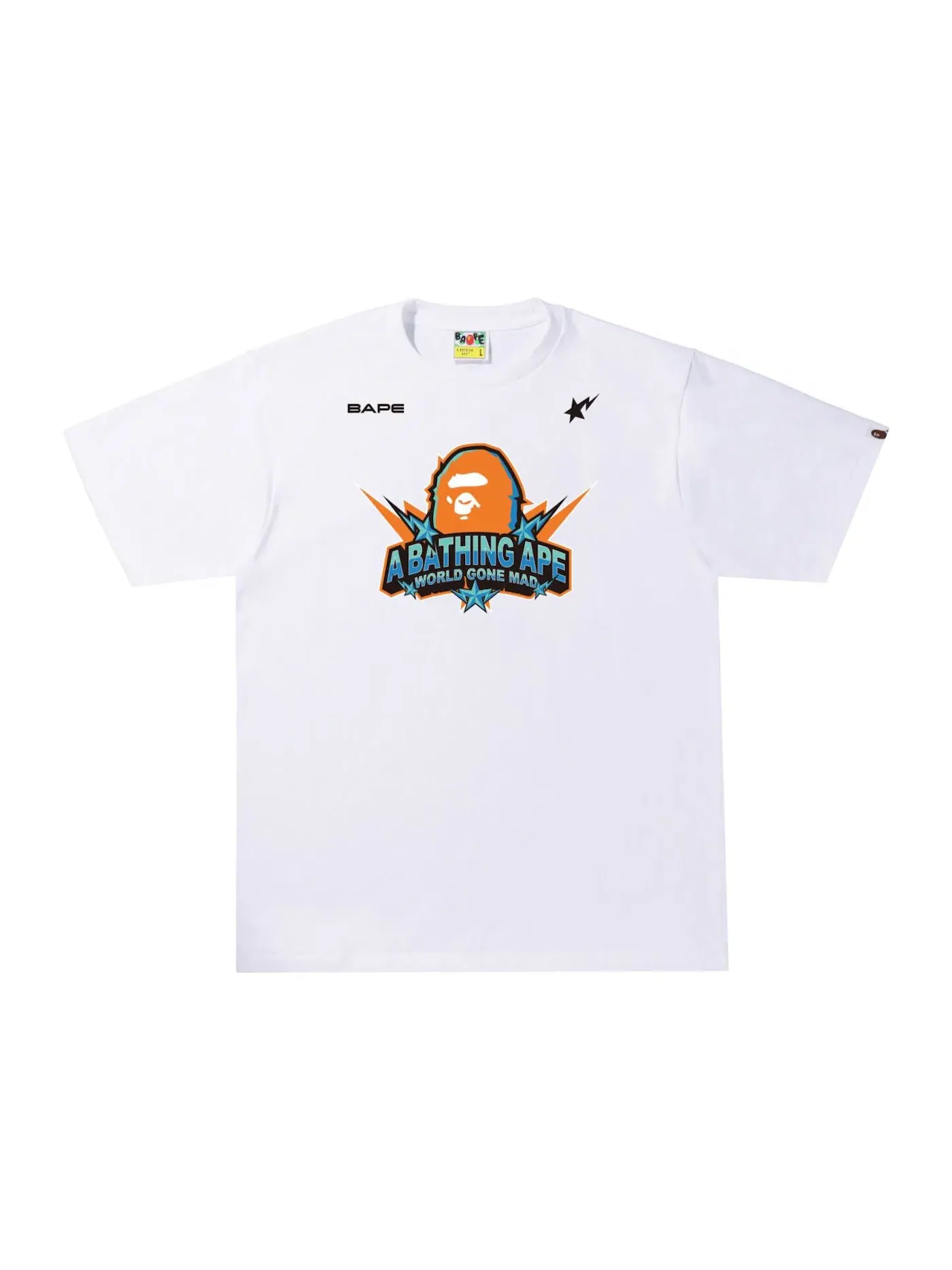 Мужская футболка с принтом Team Logo BAPE — изображение 1 из 2, белый