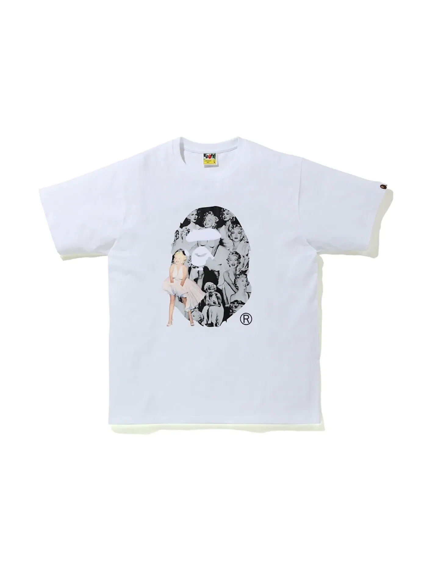 Мужская футболка с принтом BAPE A BATHING APE x Marilyn Monroe Big Ape Head Tee — изображение 1 из 1, белый