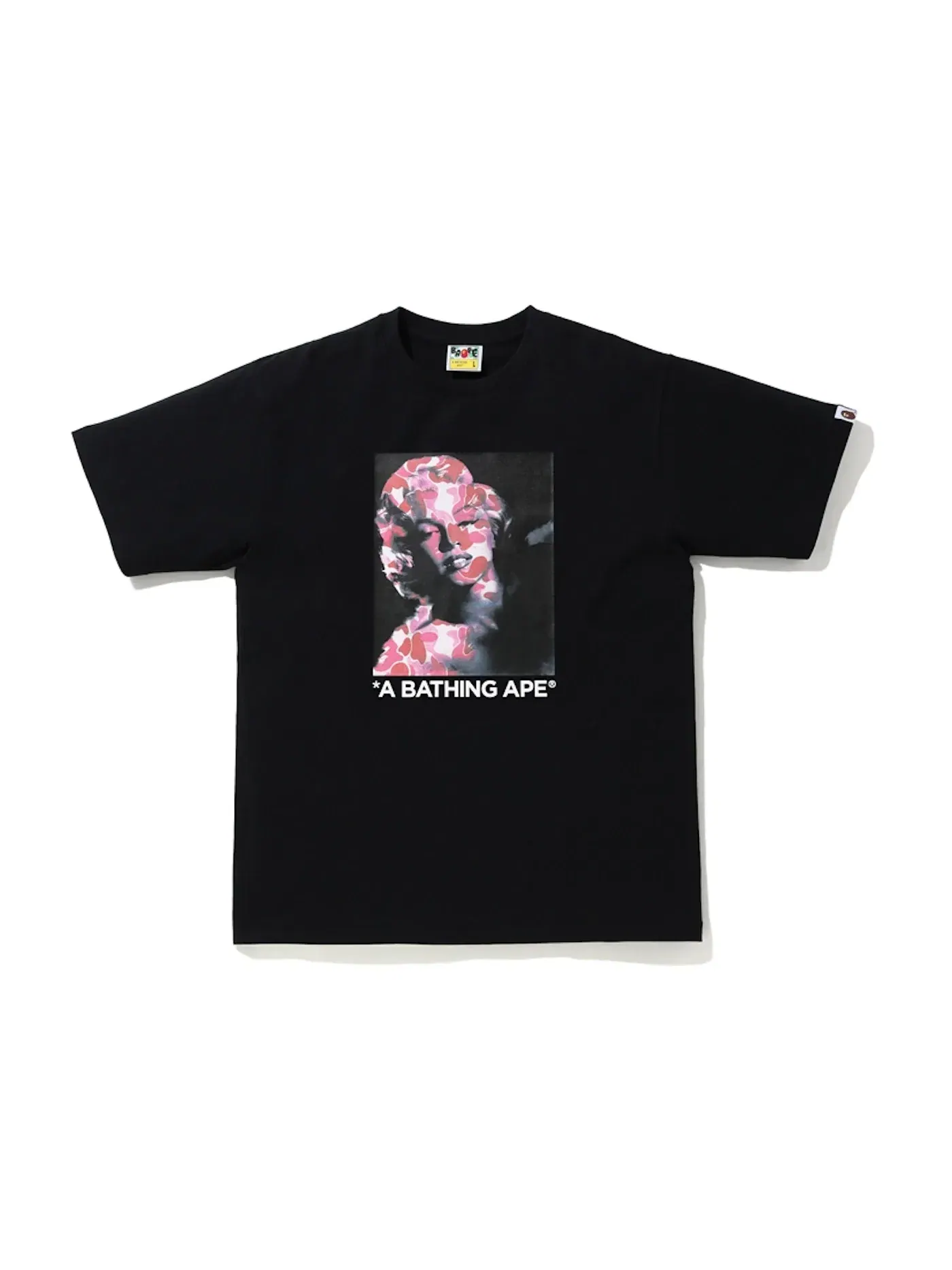 Мужская футболка с принтом BAPE x Marilyn Monroe Portrait Tee BAPE — изображение 1 из 1, черный