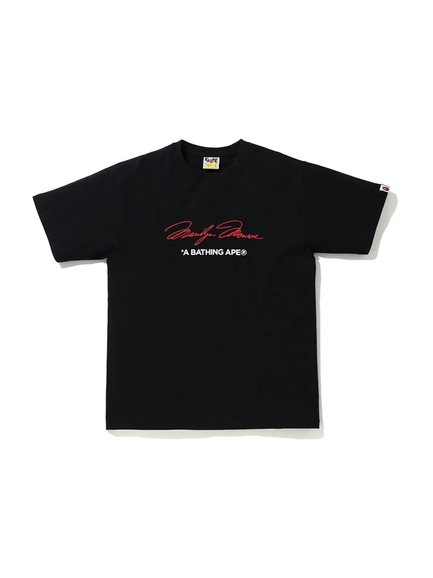 Мужская футболка с принтом BAPE A BATHING APE x Marilyn Monroe Signature Tee — изображение 1 из 1, черный