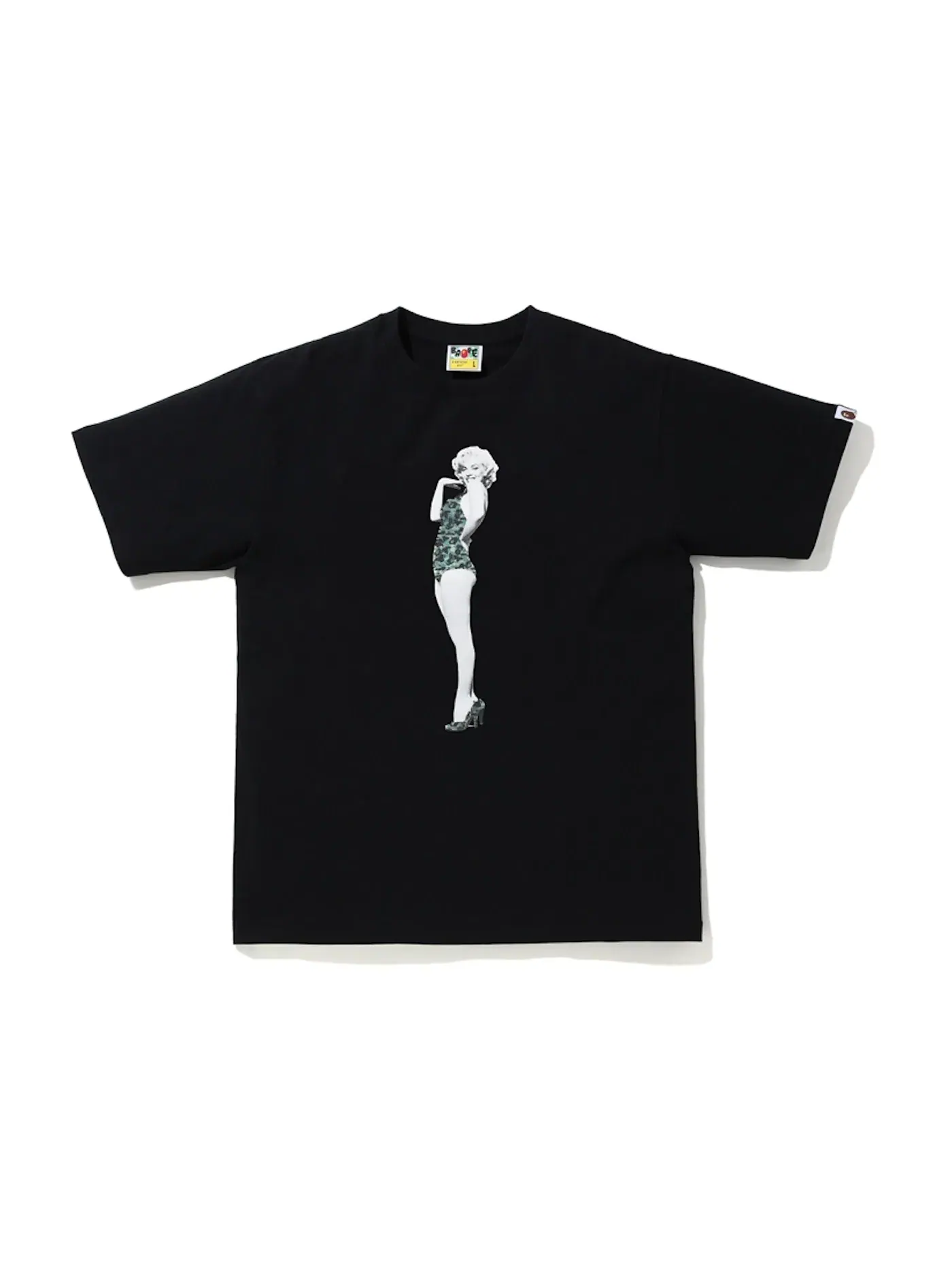 Мужская футболка с принтом BAPE x Marilyn Monroe Tee BAPE — изображение 1 из 1, черный