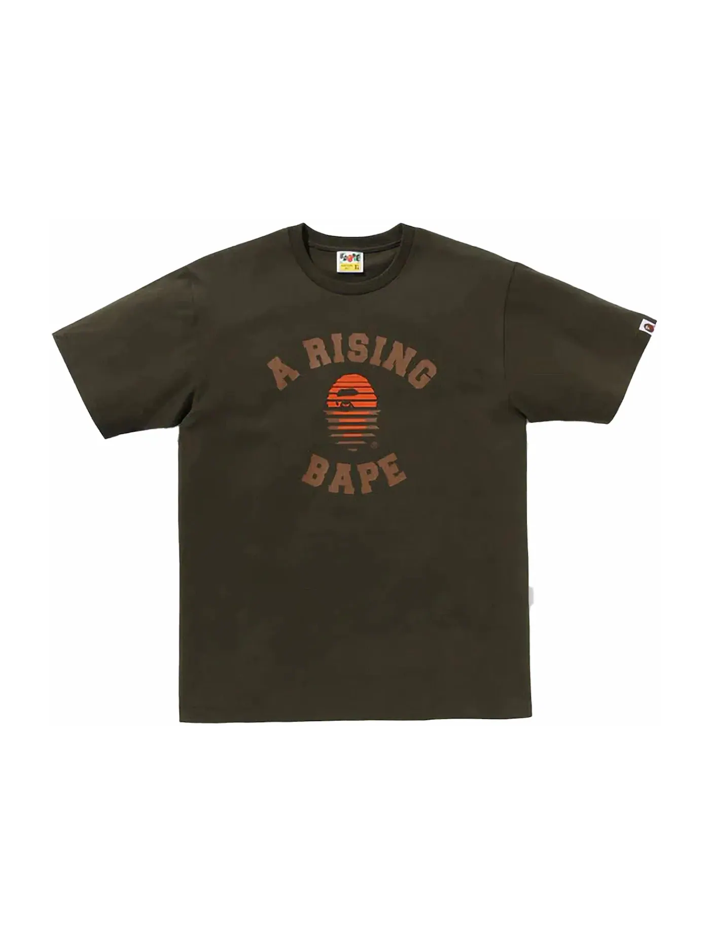 Мужская футболка с принтом BAPE A Rising BAPE Tee, Olivedrab — изображение 1 из 1