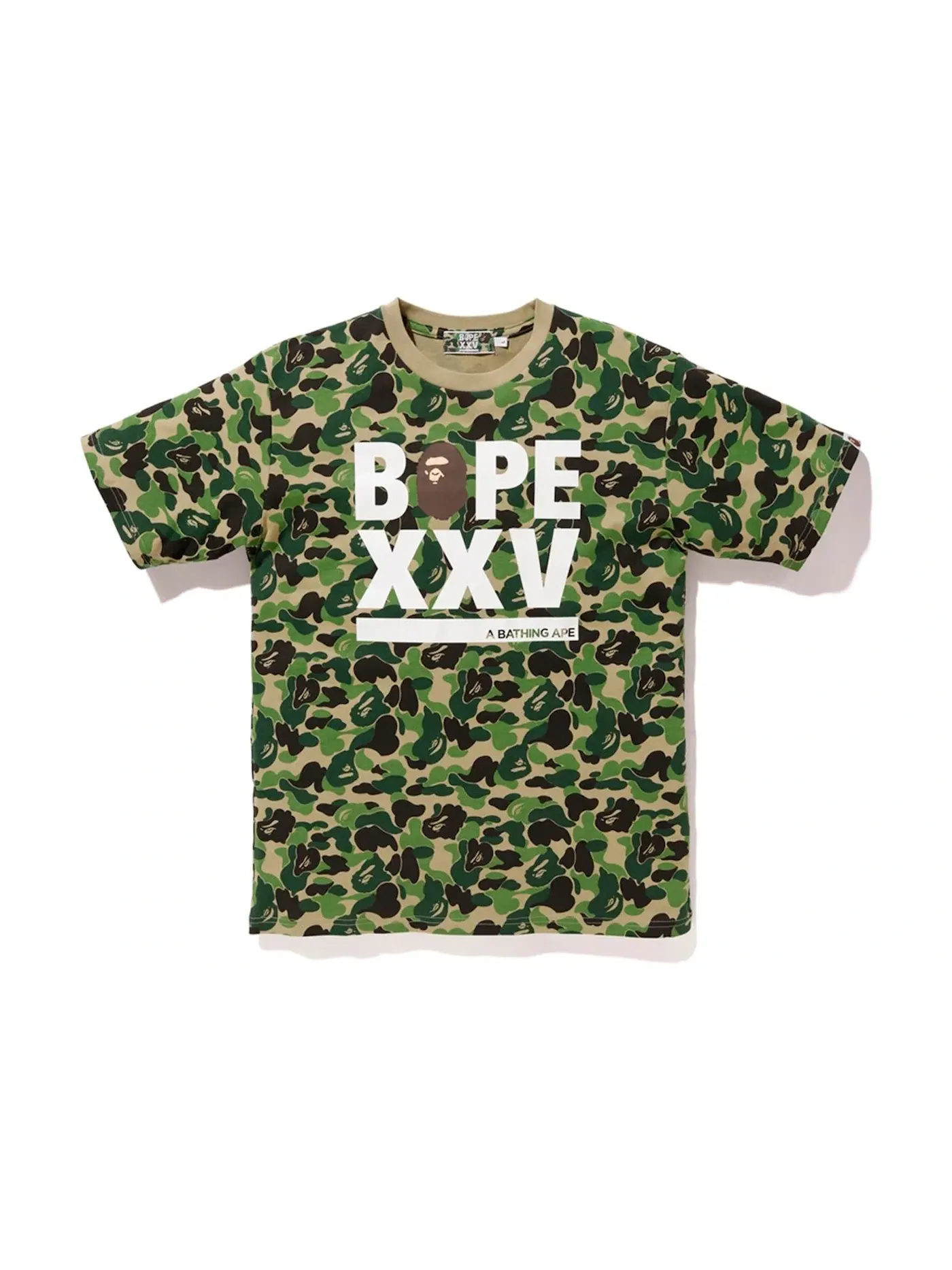 Мужская футболка с принтом BAPE ABC BAPE XXV Logo Tee BAPE — изображение 1 из 2, зеленый