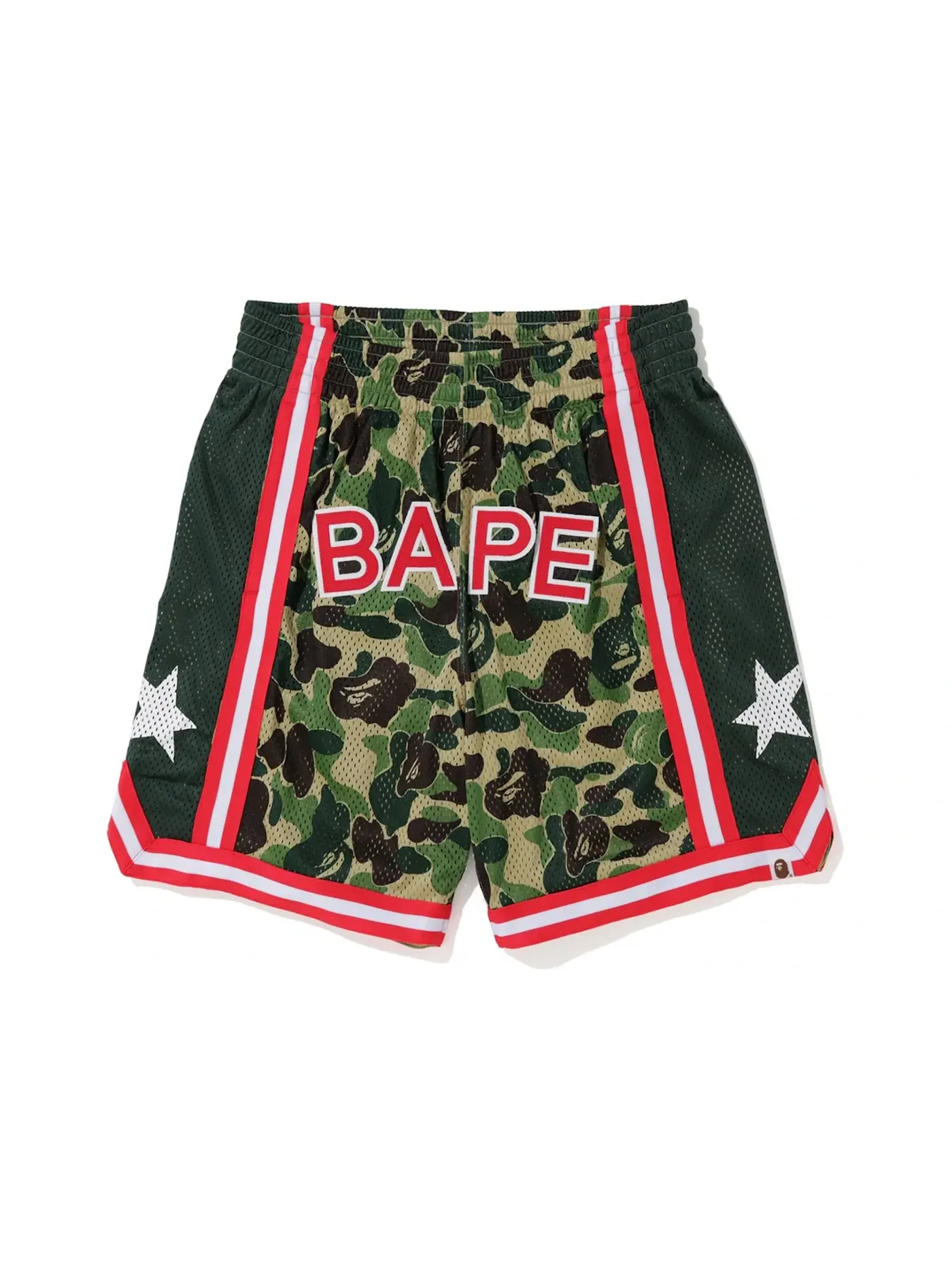 Мужские шорты с принтом ABC Basketball BAPE — изображение 1 из 1, зеленый