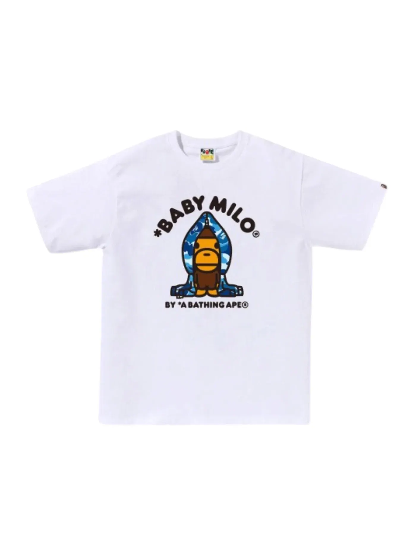 Мужская футболка с принтом BAPE ABC Blue Camo Baby Milo Tee — изображение 1 из 1, белый